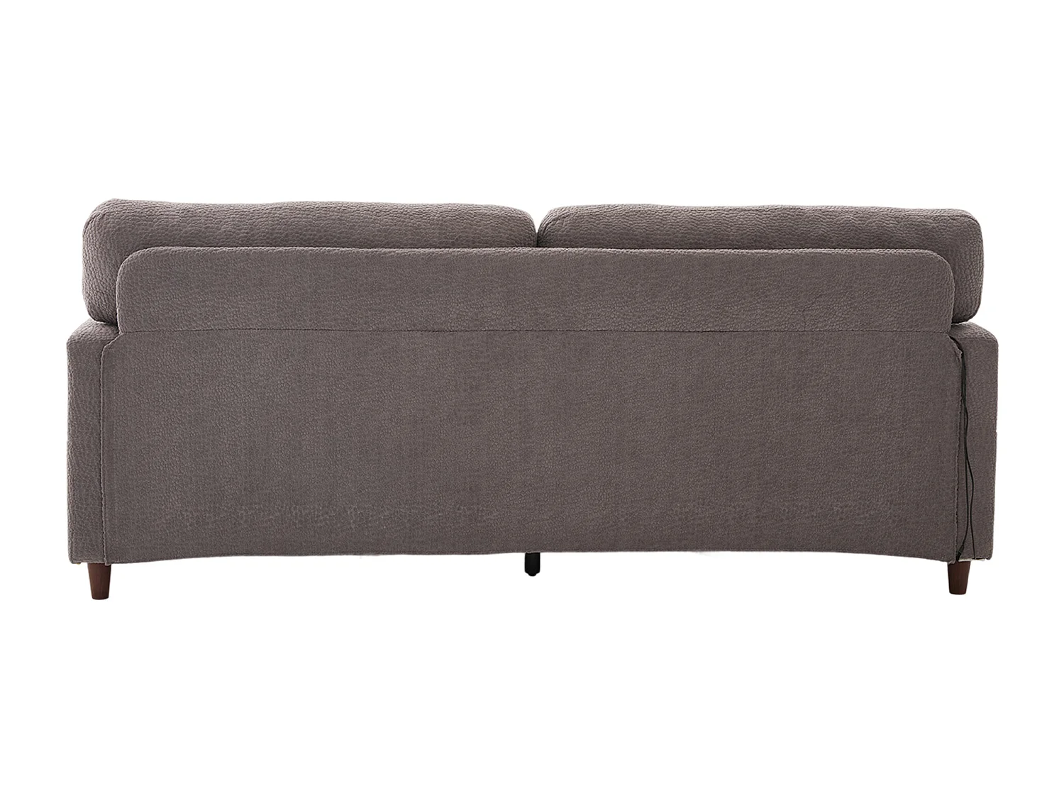 Canapé 2 places avec port USB-C, LED et poches latérales - Tissu chenille - Gris clair