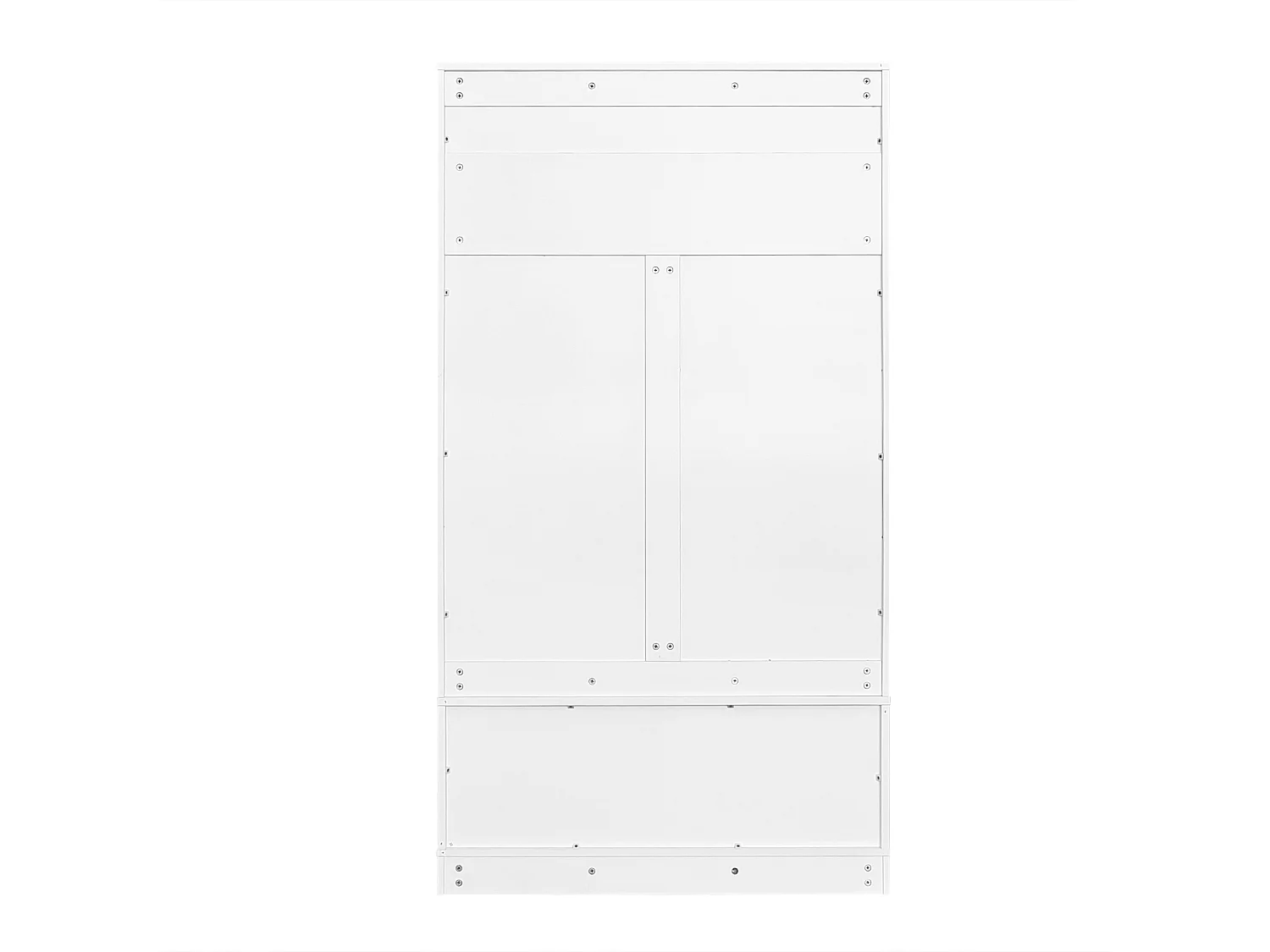 Vestiaire blanc avec 2 portes et 4 crochets, panneaux de particules, style minimaliste