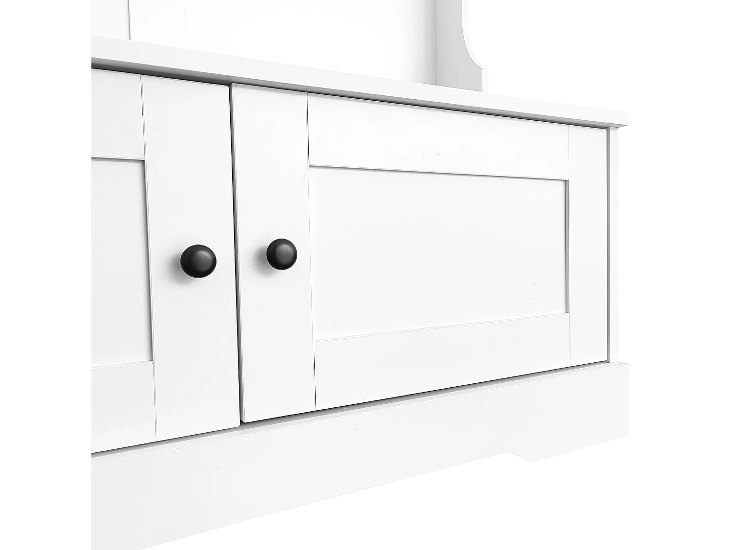 Vestiaire blanc avec 2 portes et 4 crochets, panneaux de particules, style minimaliste