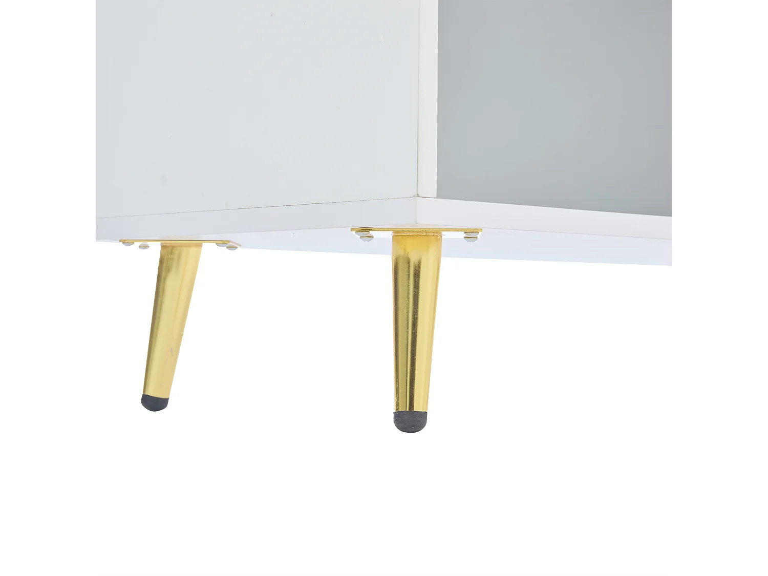 Meuble à chaussures avec 2 portes - porte à rayures verticales - MDF blanc