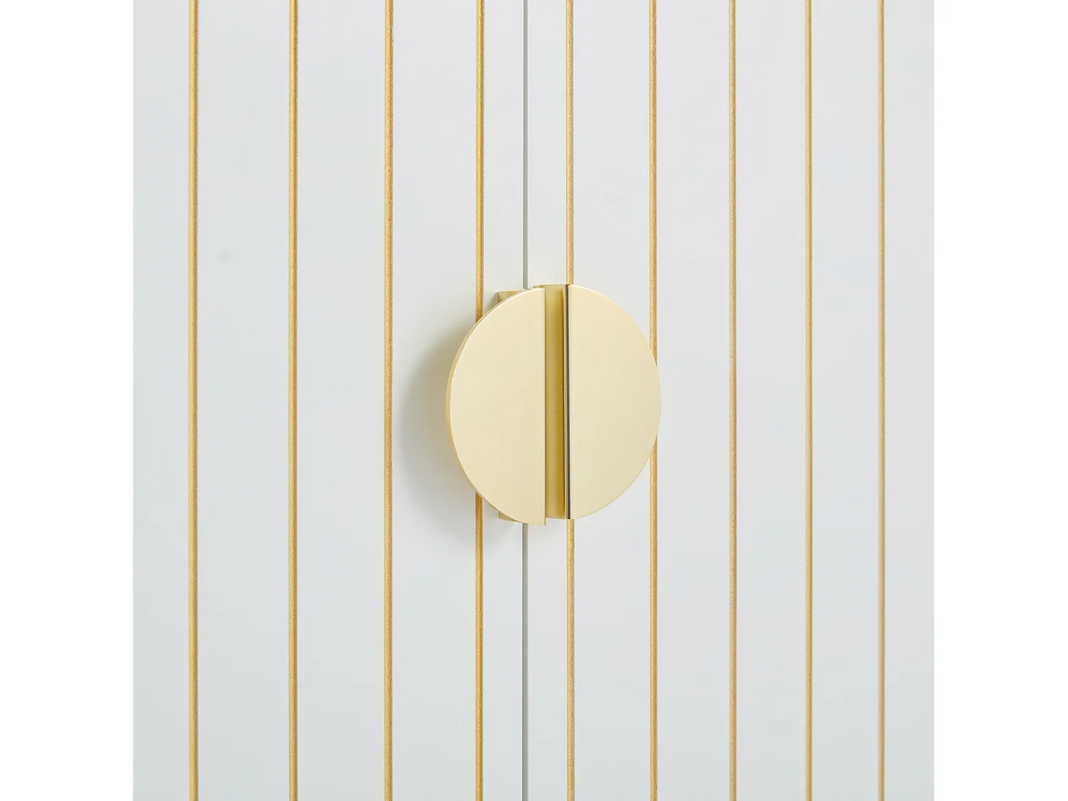 Meuble à chaussures avec 2 portes - porte à rayures verticales - MDF blanc