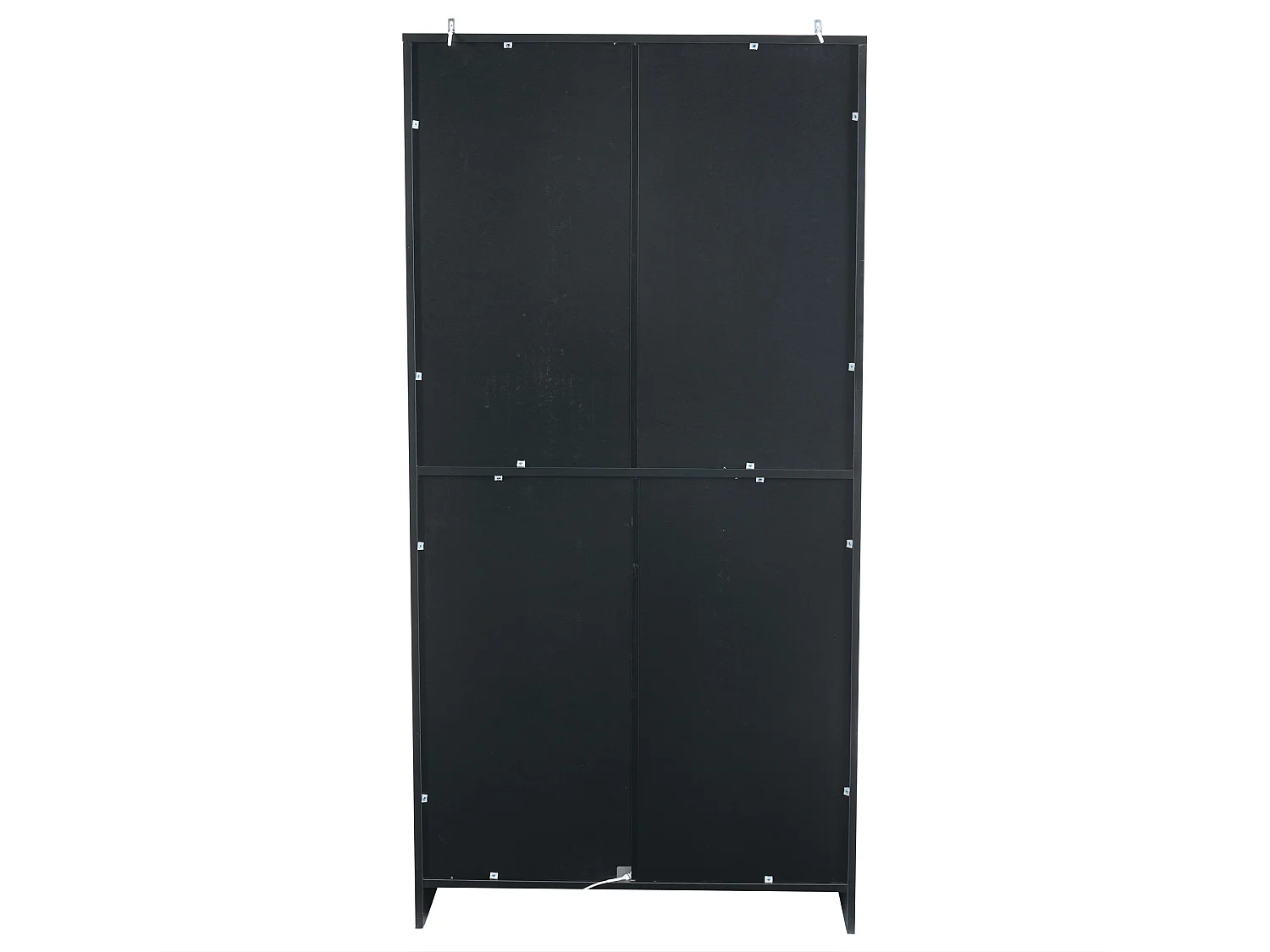 Vitrinekast met LED-verlichting en 2 glazen deuren - Verstelbare planken - Zwart