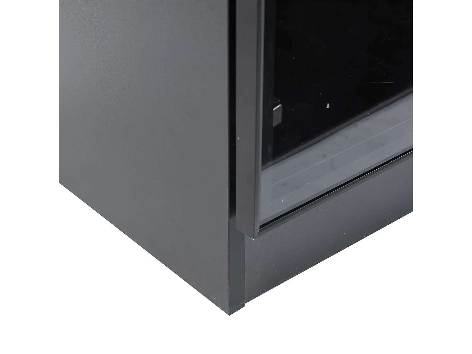 Vitrine avec LEDs et 2 portes vitrées - Etagères réglables - Noir
