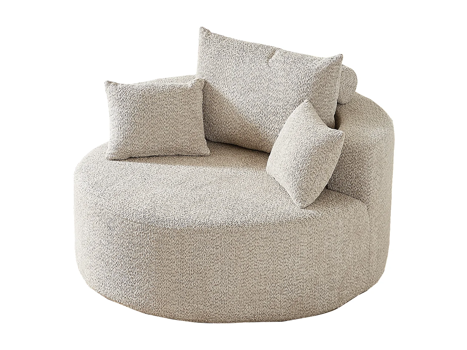 Fauteuil met lendensteun en hoofdsteun, kaki chenille stof