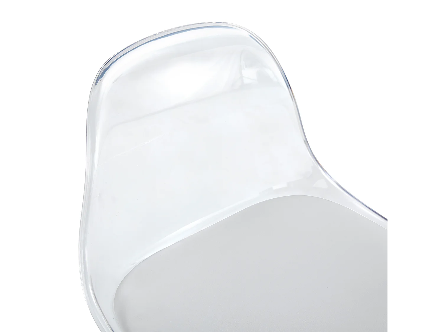 Lot de 2 tabourets de bar avec dossiers transparents - Hauteur réglable - Pieds en métal argenté