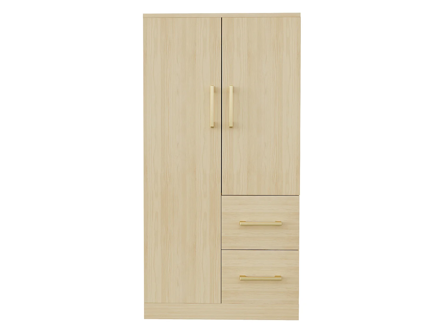 Armario infantil con 2 cajones y 2 puertas - Madera - Color natural