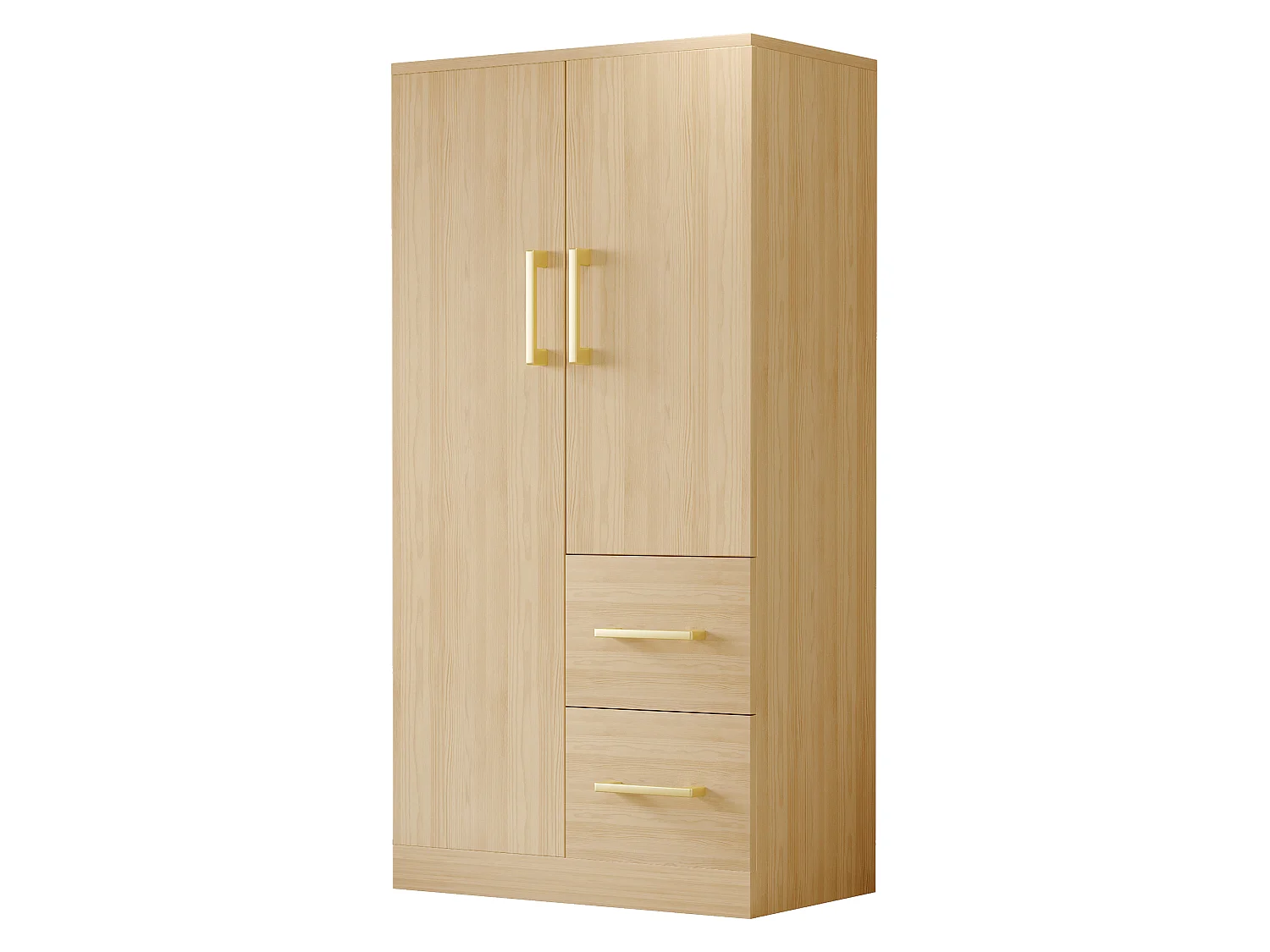 Armario infantil con 2 cajones y 2 puertas - Madera - Color natural