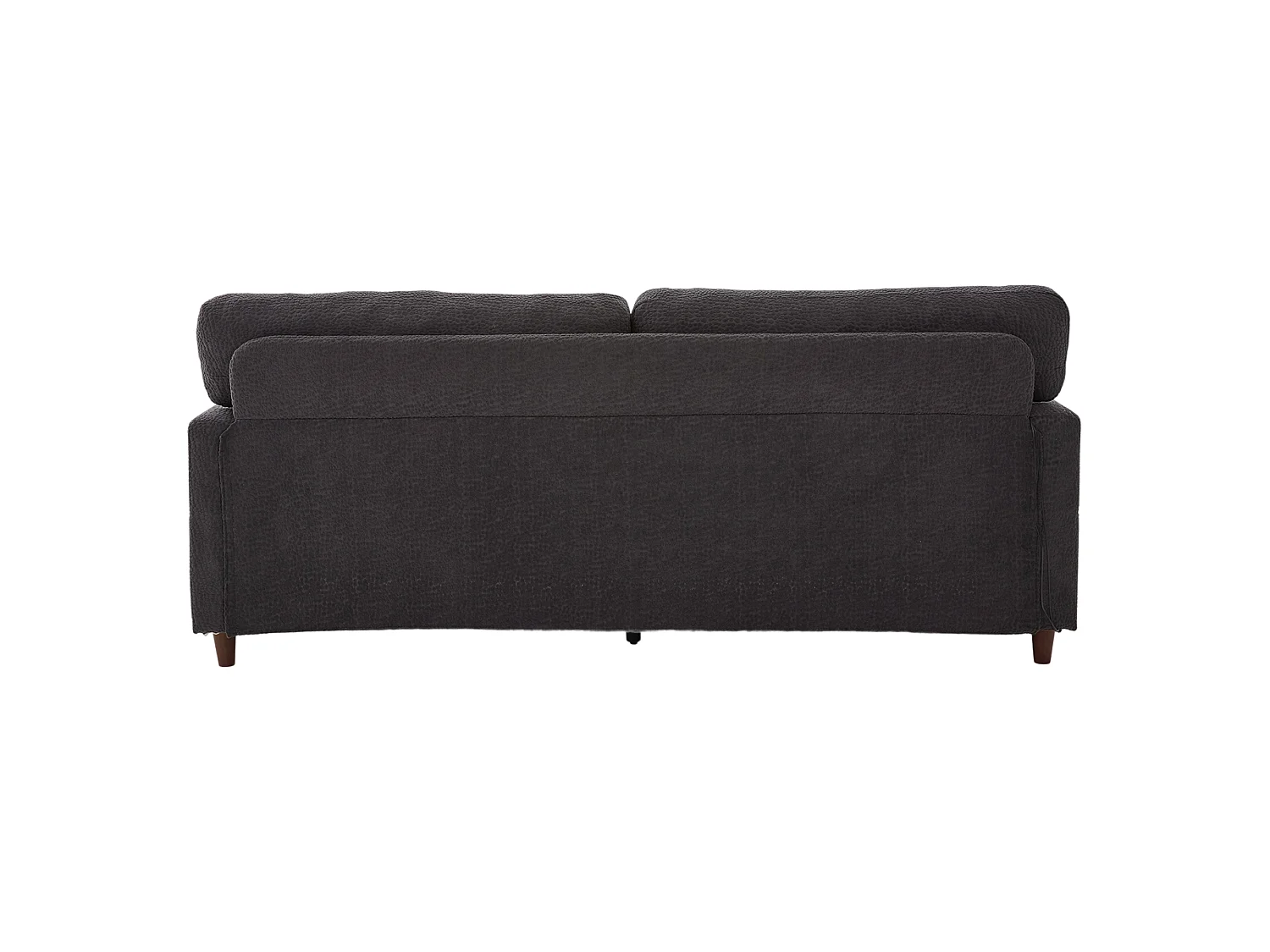 Canapé 2 places avec port USB-C, LED et poches latérales - Tissu chenille - Gris foncé