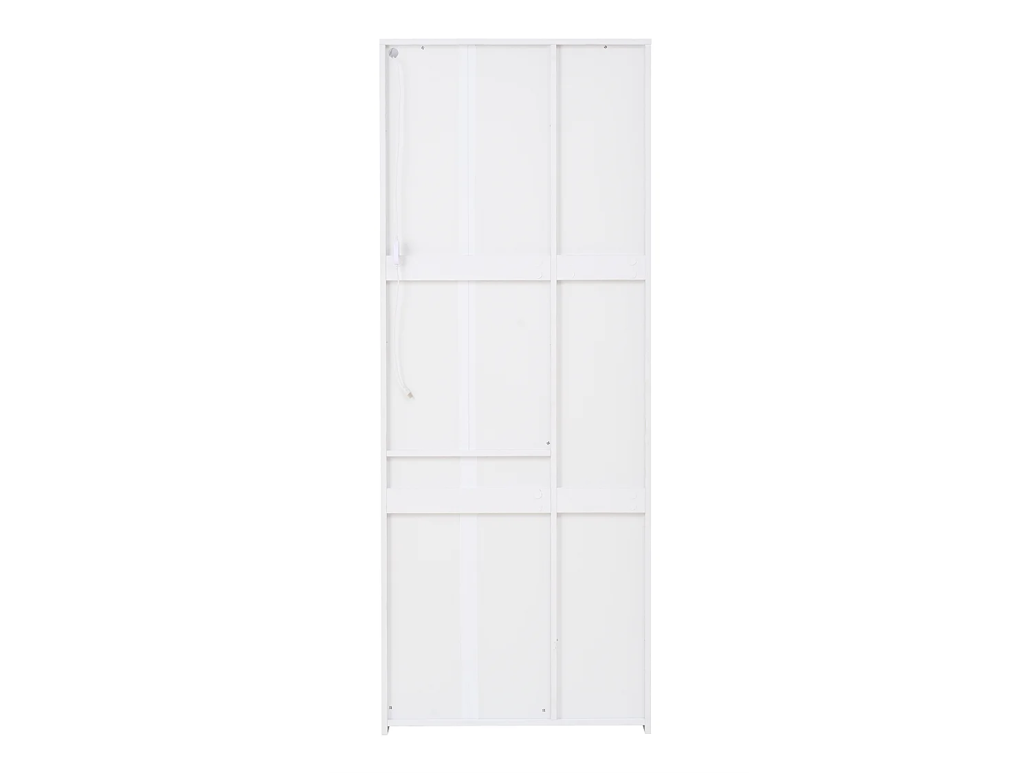 Vitrine avec éclairage LED, tiroir et 2 portes - finition brillante -Blanc