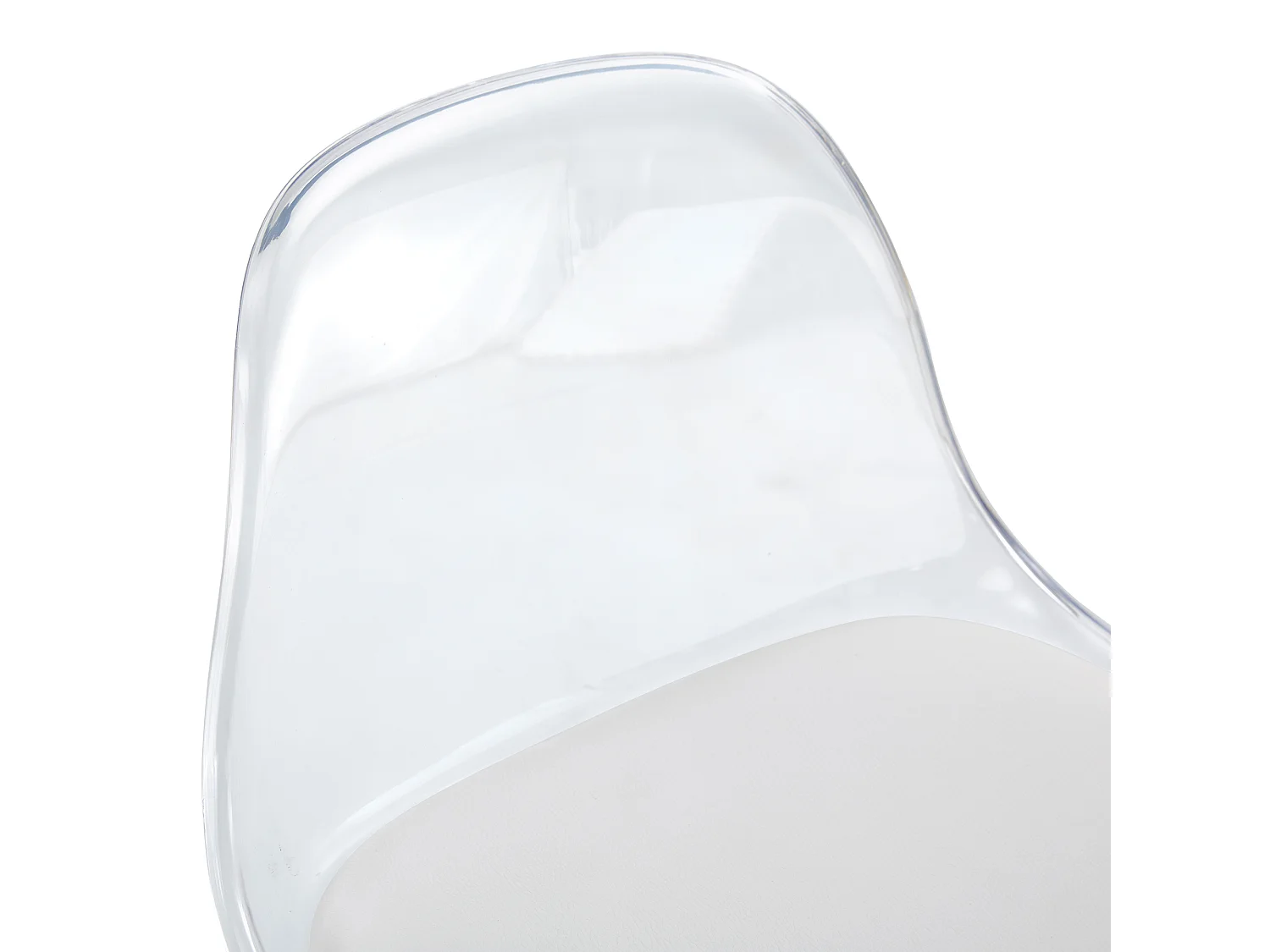 Set van 2 barkrukken met transparante rugleuningen - Verstelbare hoogte - Witte metalen poten