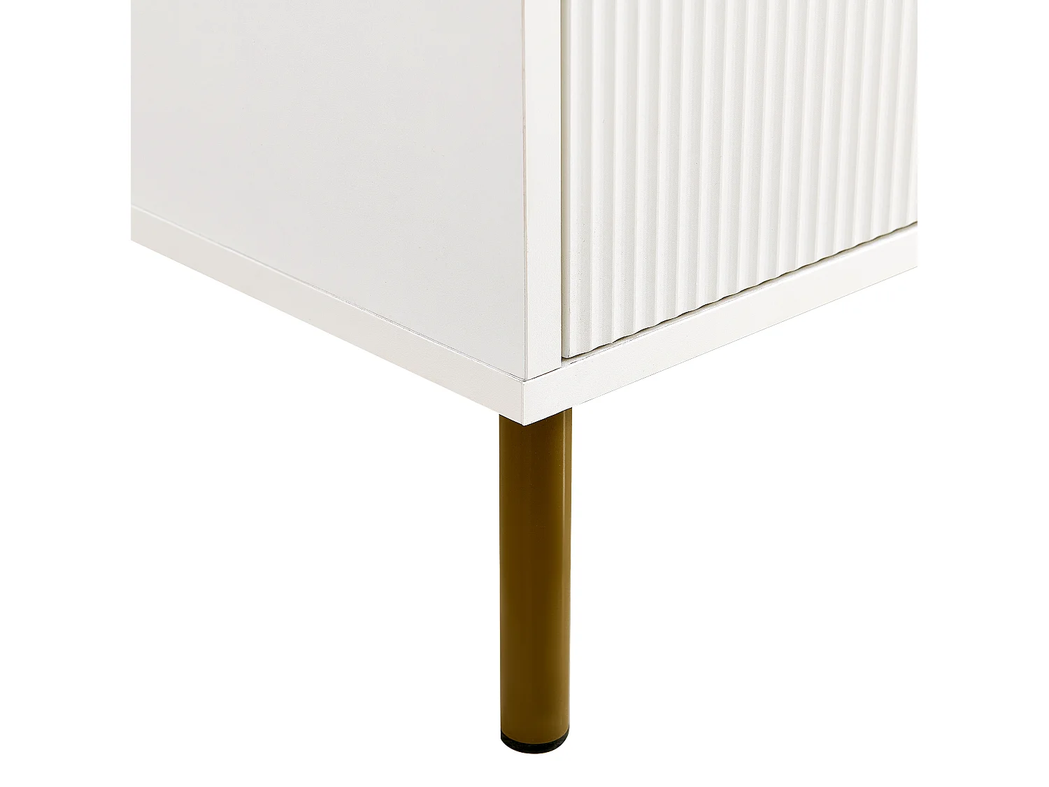 Commode avec 6 tiroirs , pieds en métal doré - MDF blanc