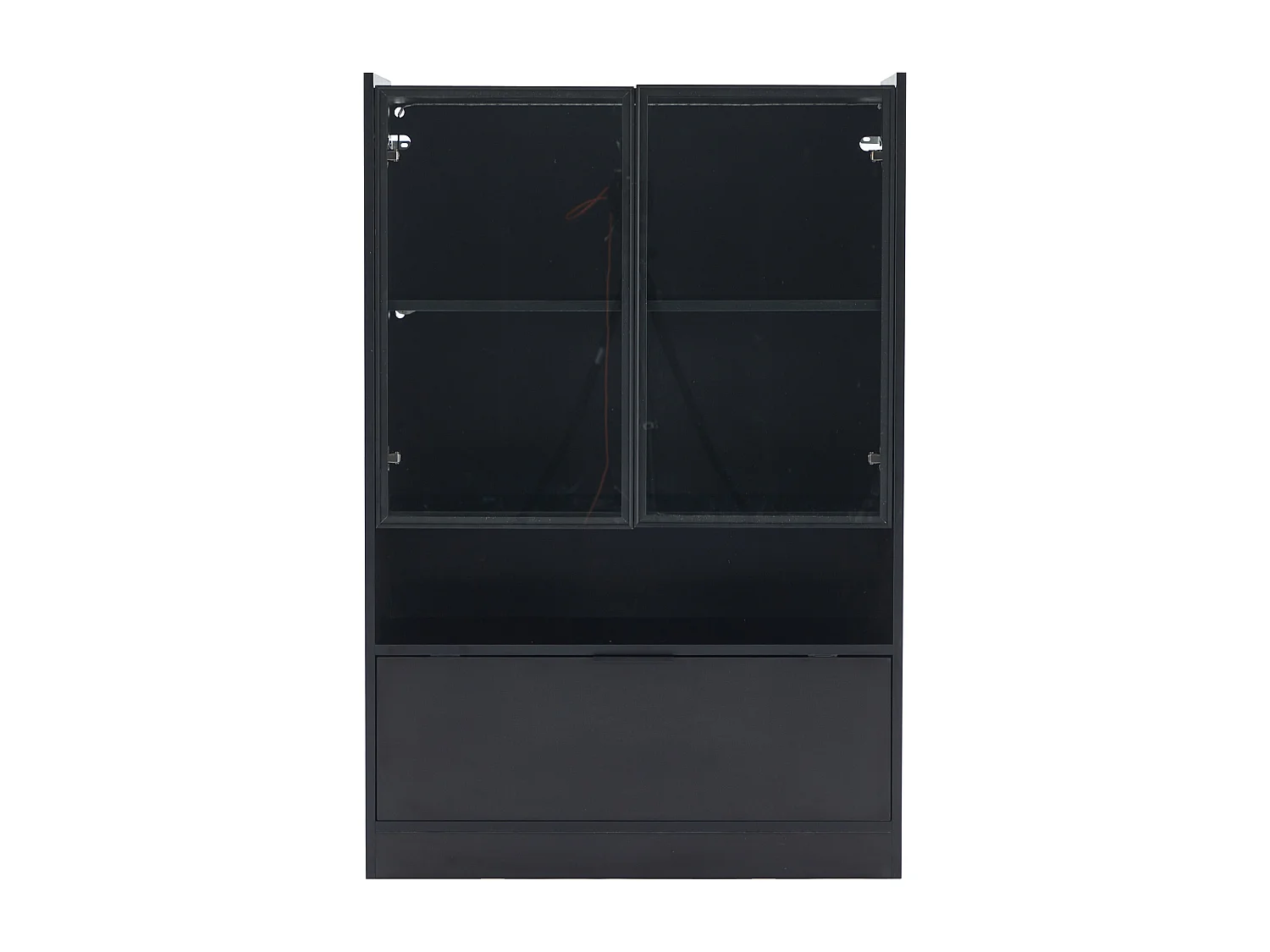 Vitrine avec LEDs à 16 couleurs et 3 portes - Noire mate