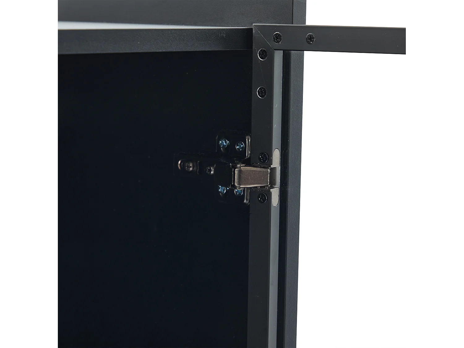 Vitrine avec LEDs à 16 couleurs et 3 portes - Noire mate