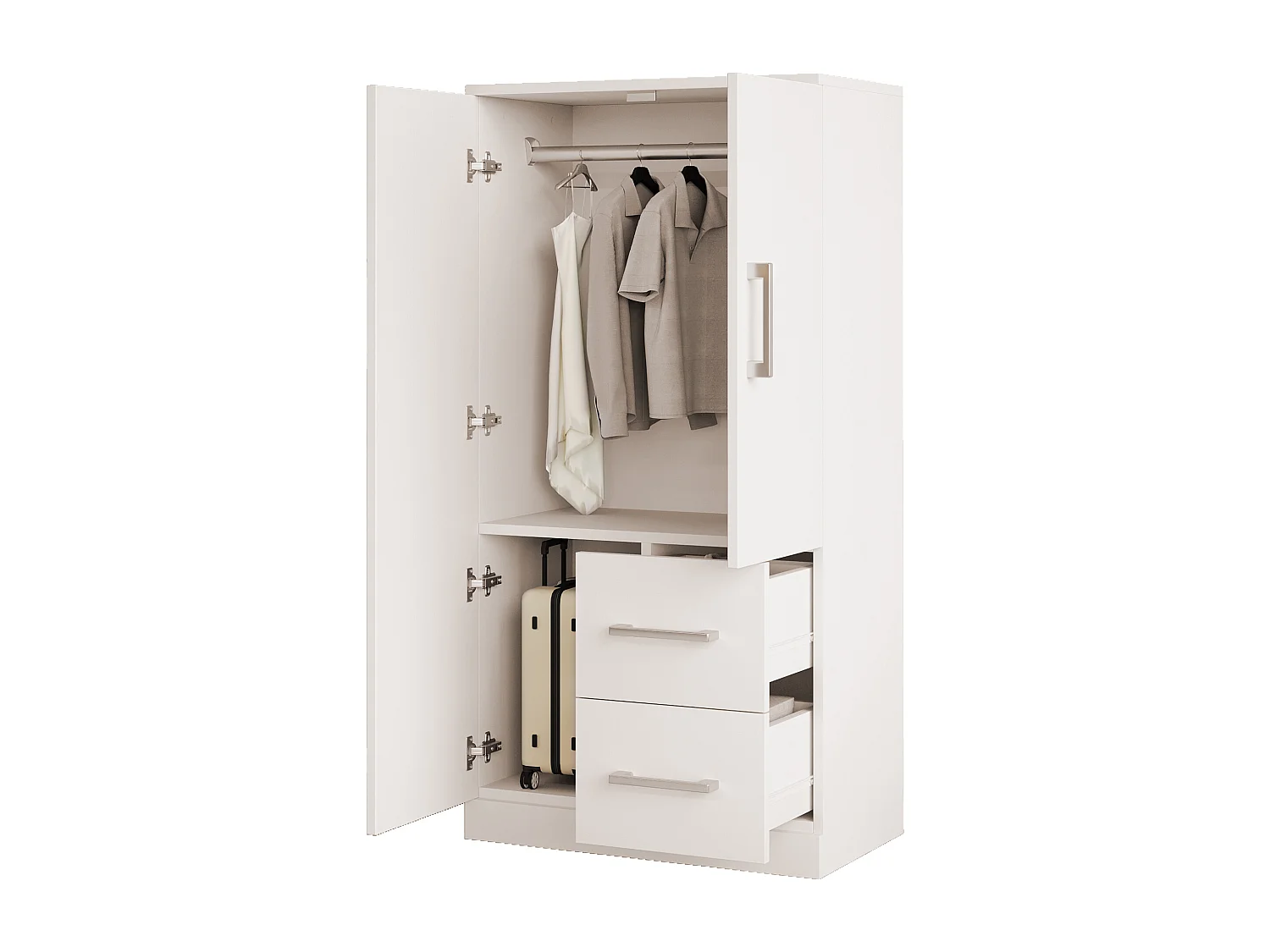 Armoire enfant avec 2 tiroirs et 2 portes - Bois blanc