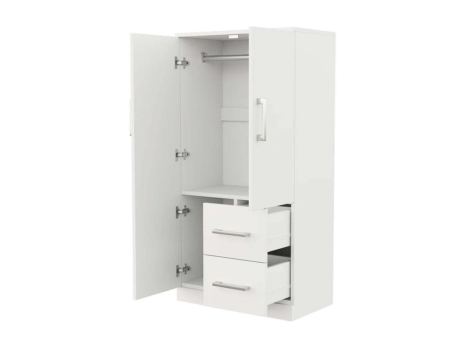 Armoire enfant avec 2 tiroirs et 2 portes - Bois blanc