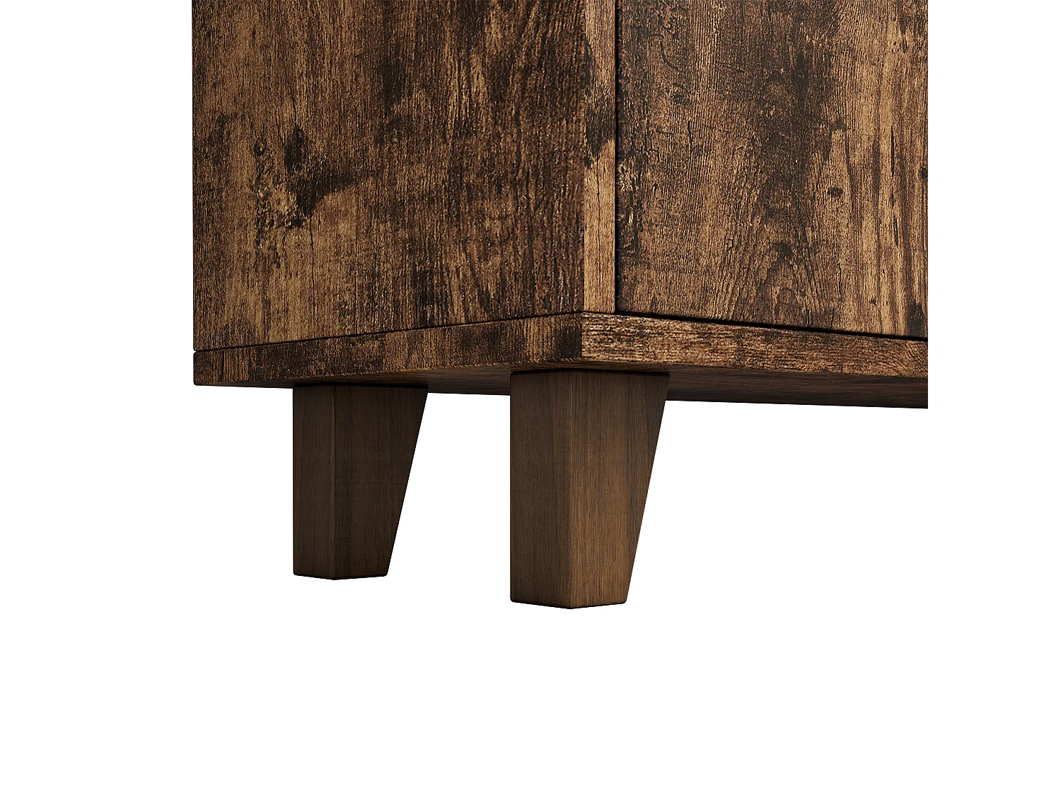 Boekenkast met 2 deuren, LED-verlichting en 4 planken - Bruin hout