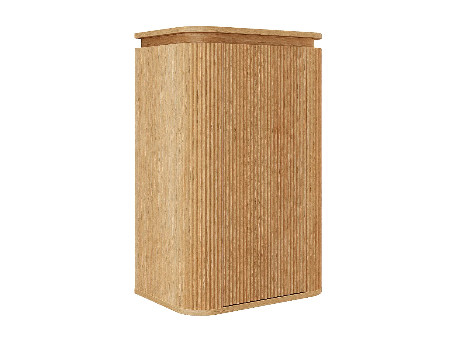 Colonne de salle de bain suspendue en bois de frêne - Naturel clair - H80 cm - LILIKO