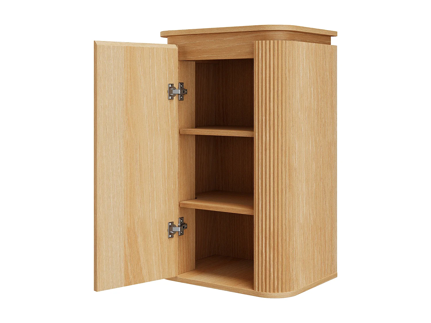 Colonne de salle de bain suspendue en bois de frêne - Naturel clair - H80 cm - LILIKO