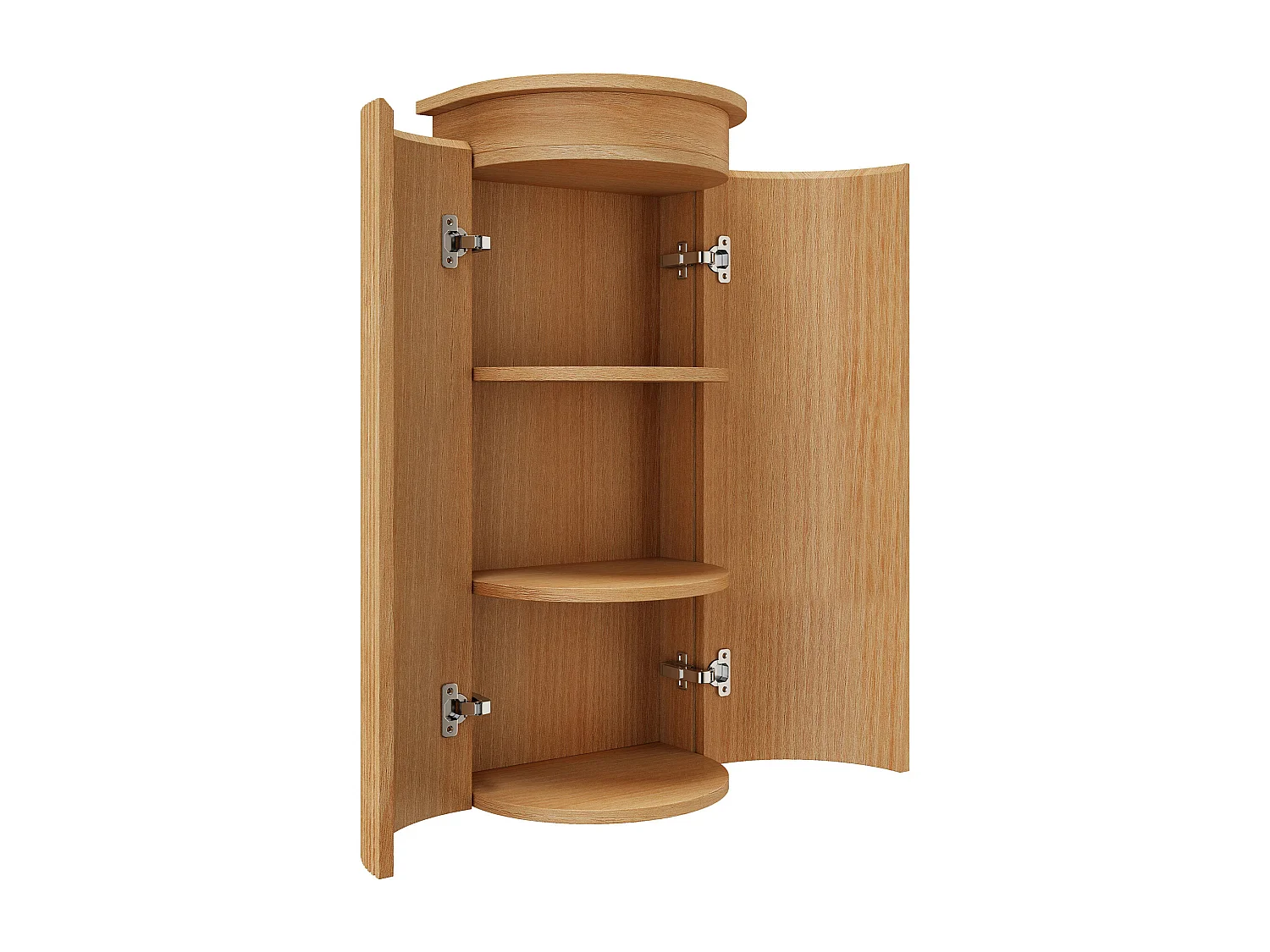 Colonne de salle de bain arrondie suspendue en bois massif - Naturel clair - H84 cm - BULMAS