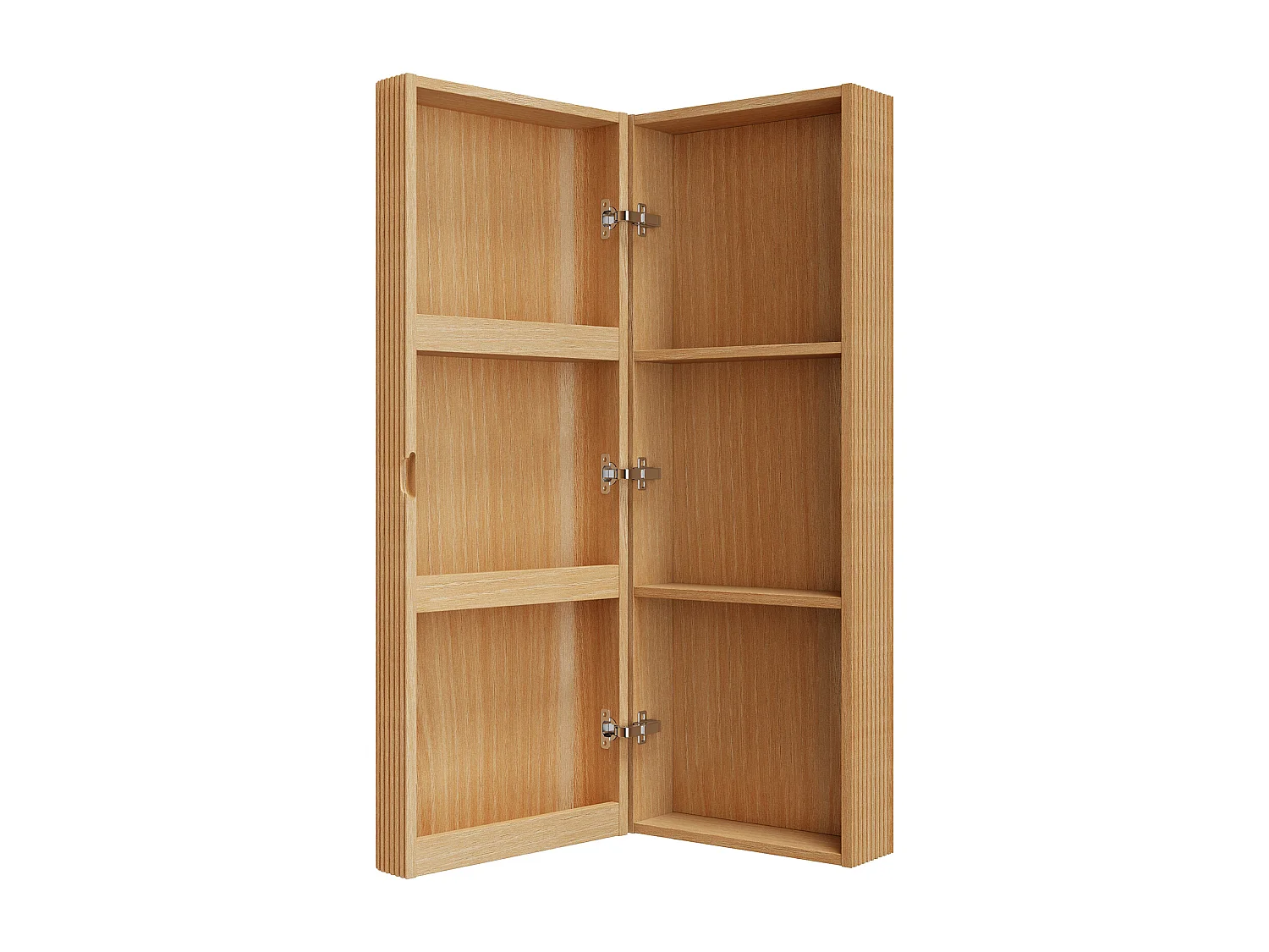 Colonne de salle de bain suspendue en bois massif - Naturel clair - H110 cm - BULMAS