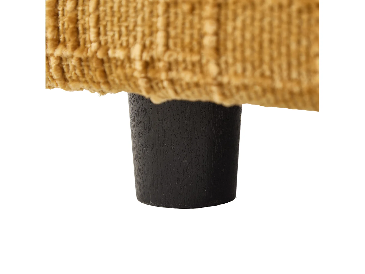 Canapé avec 2 poches latérales et rangement - Tissu chenille - Jaune moutarde