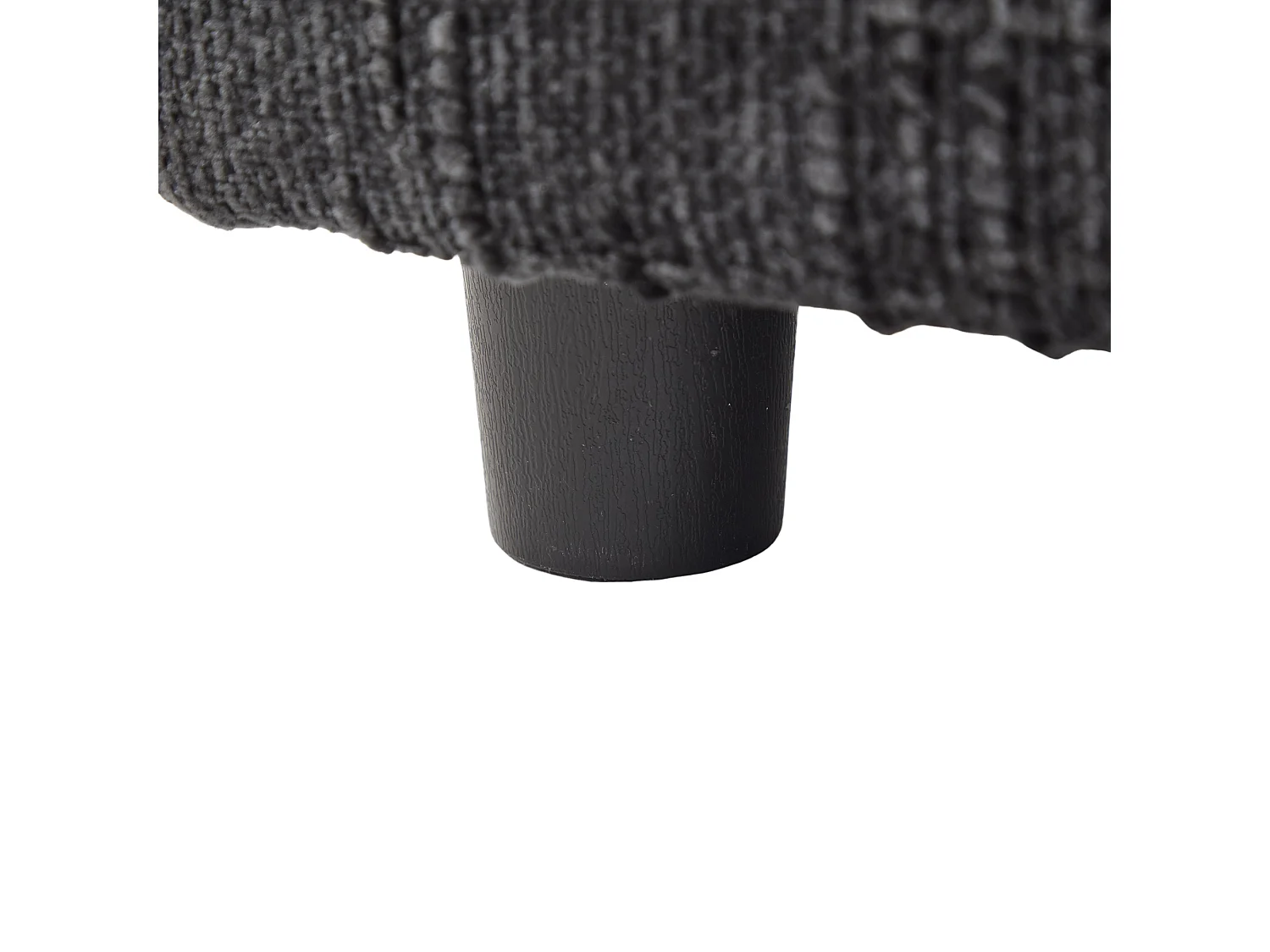 Canapé avec 2 poches latérales et rangement - Tissu chenille - Noir