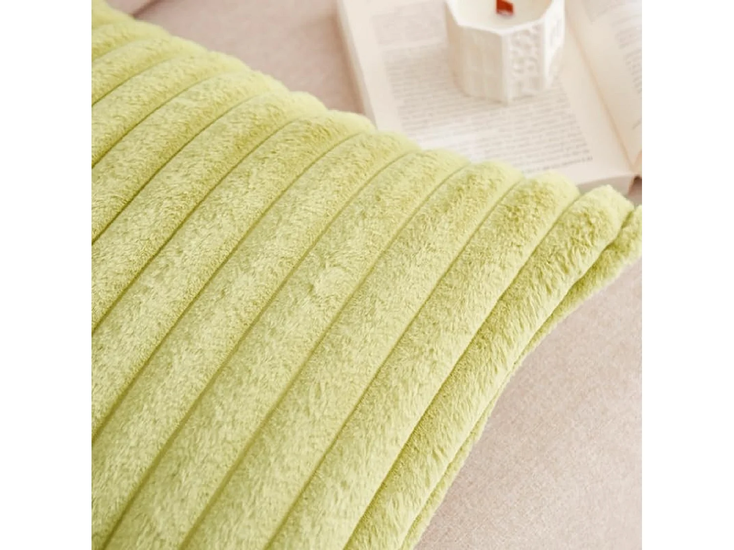 Set van 2 fluwelen kussenslopen 45 x 45 cm - Matcha groen