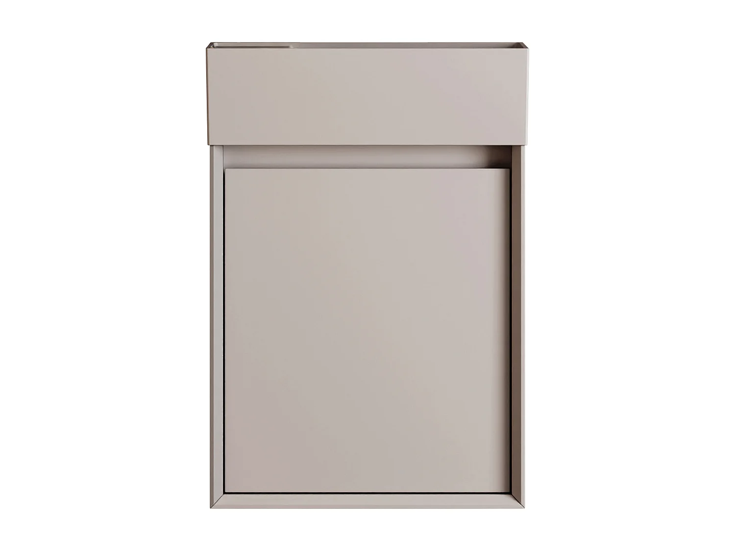 Meuble lave main suspendu avec vasque en résine beige mat - Beige mat - 40 x 25.5 x 57 cm - SOREL