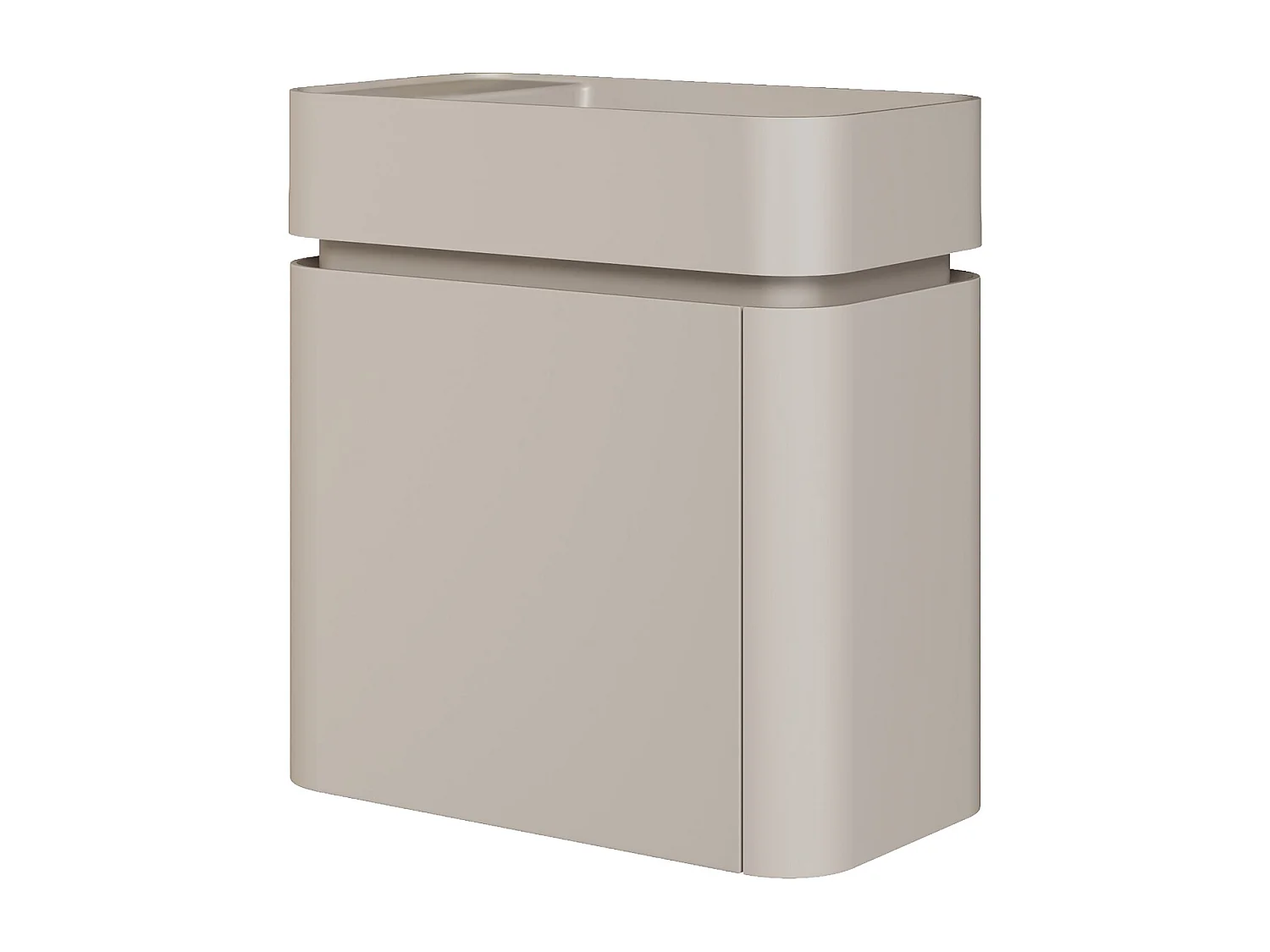 Meuble lave main suspendu avec vasque en résine - Beige mat - 45 x 25 x 48 cm - JONSA