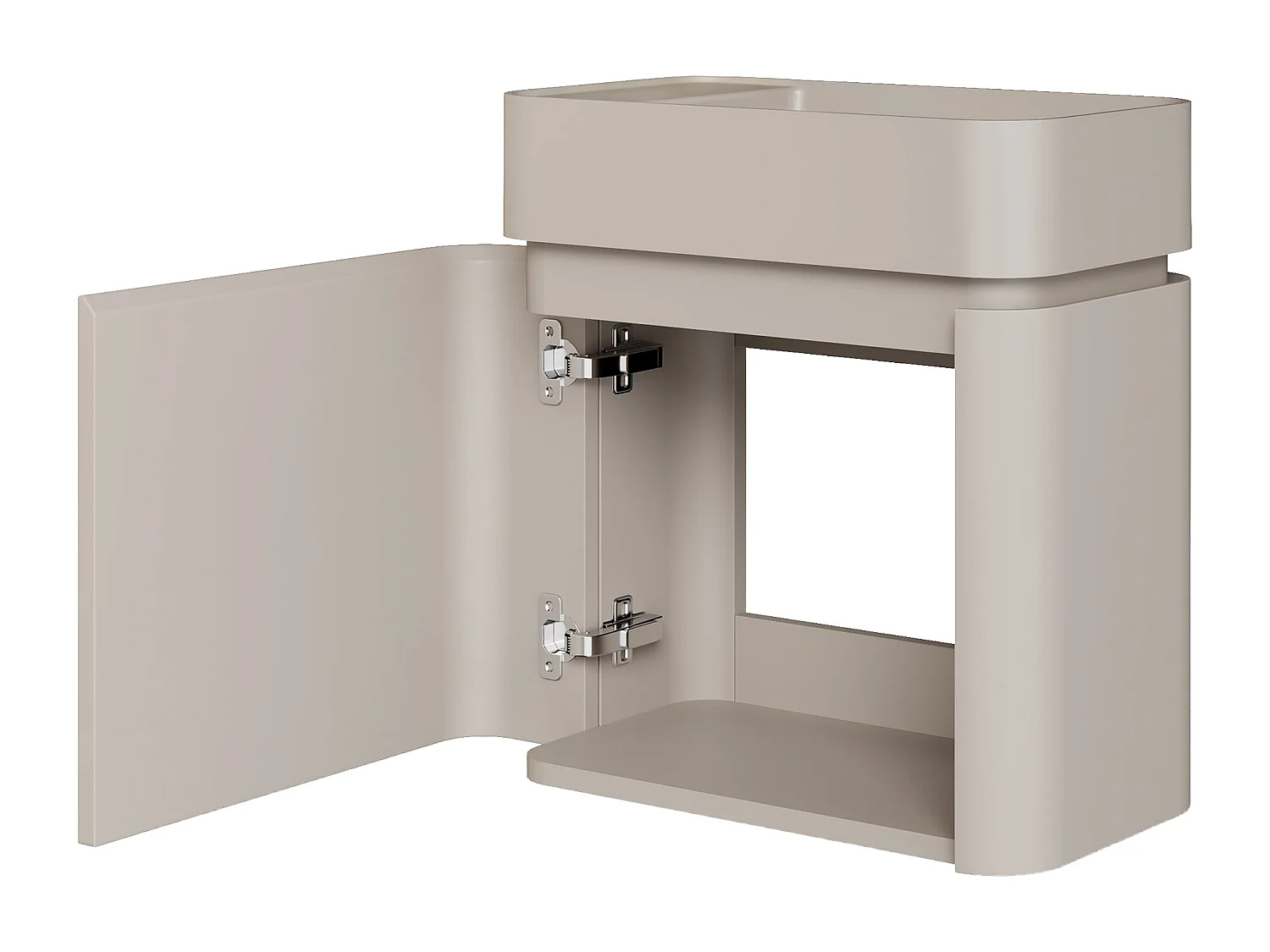 Meuble lave main suspendu avec vasque en résine - Beige mat - 45 x 25 x 48 cm - JONSA