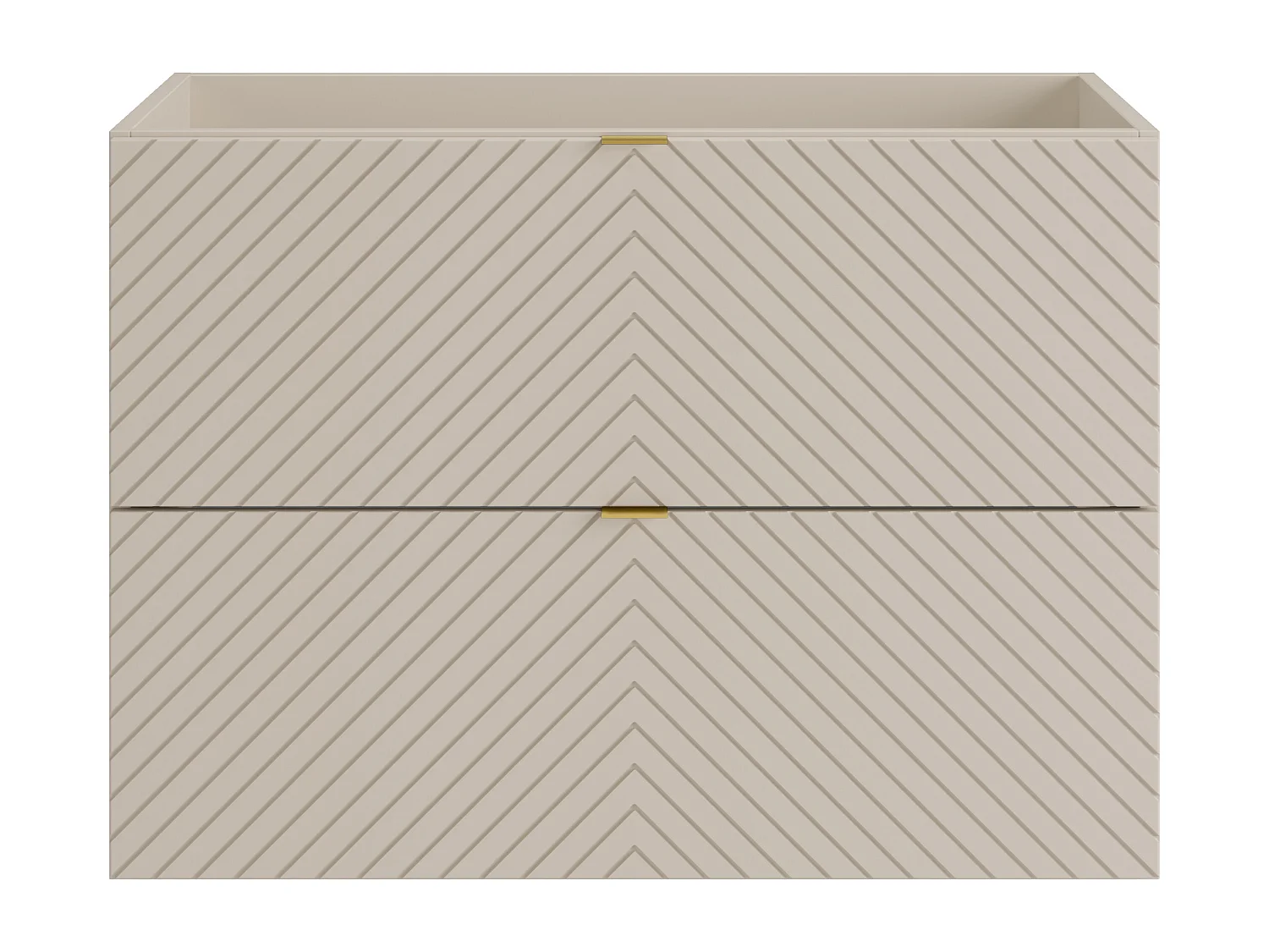 Hängender Waschtischunterschrank Chevron-Muster - Farbe Beige - 80 cm - DORIONI
