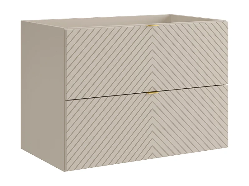 Hängender Waschtischunterschrank Chevron-Muster - Farbe Beige - 80 cm - DORIONI