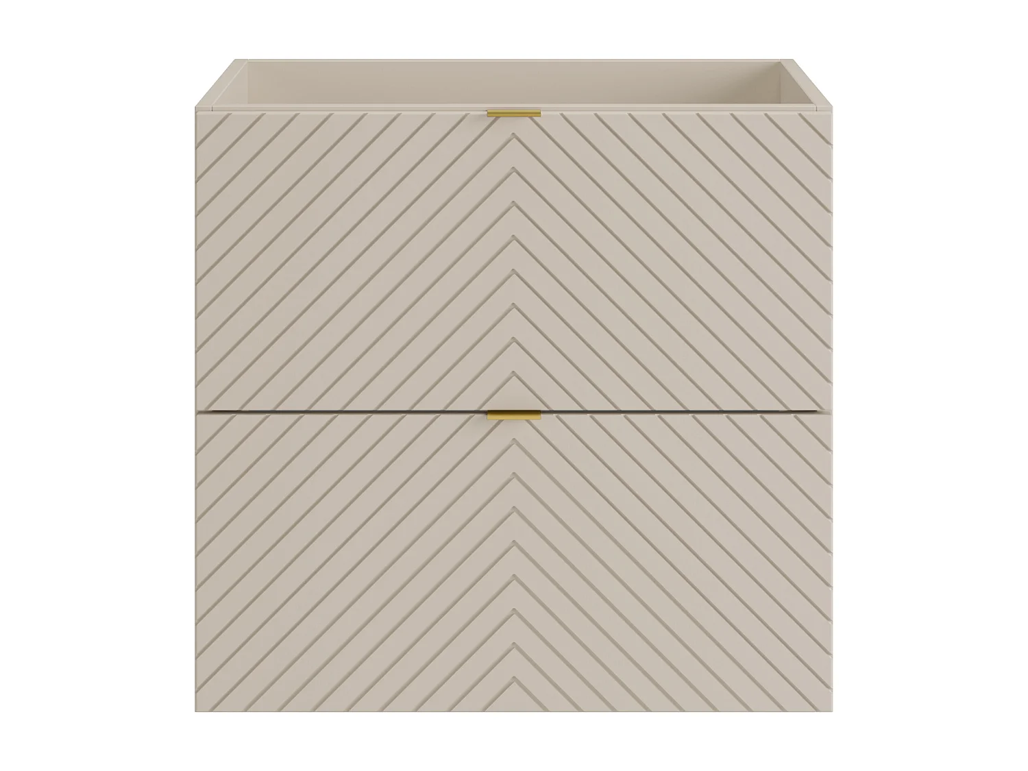 Hängender Waschtischunterschrank Chevron-Muster - Farbe Beige - 60 cm - DORIONI