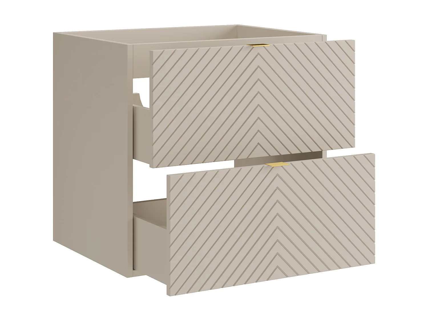 Hängender Waschtischunterschrank Chevron-Muster - Farbe Beige - 60 cm - DORIONI