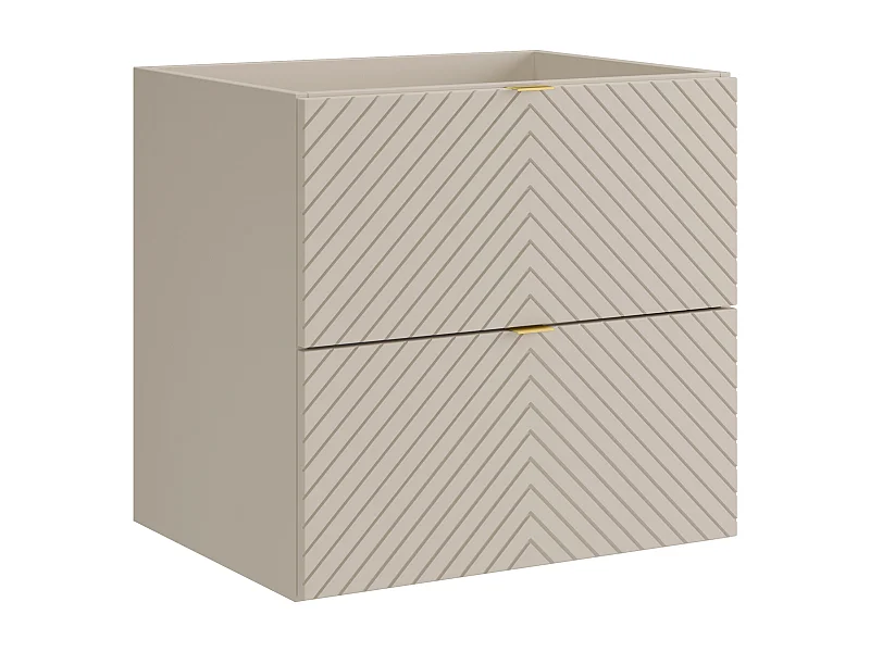 Hängender Waschtischunterschrank Chevron-Muster - Farbe Beige - 60 cm - DORIONI