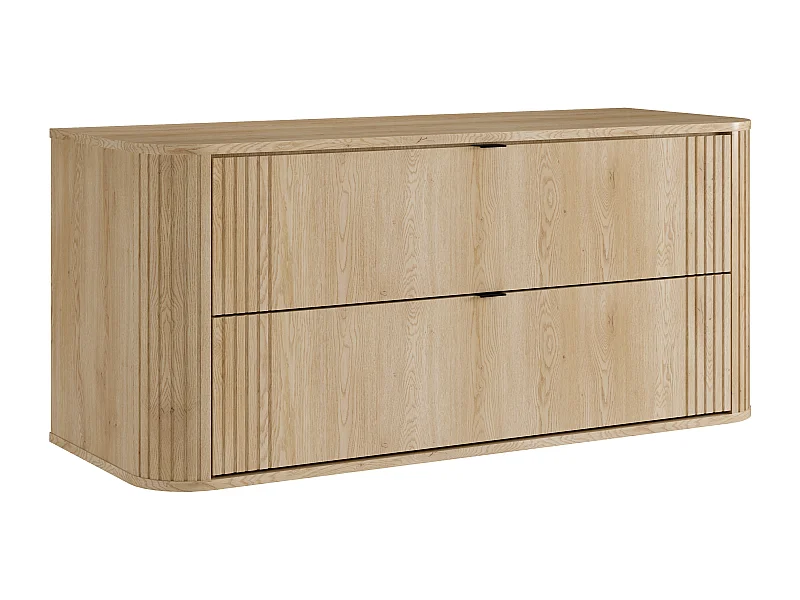 Hängender Waschtischunterschrank, helles Naturholz, 120 cm - FILOR