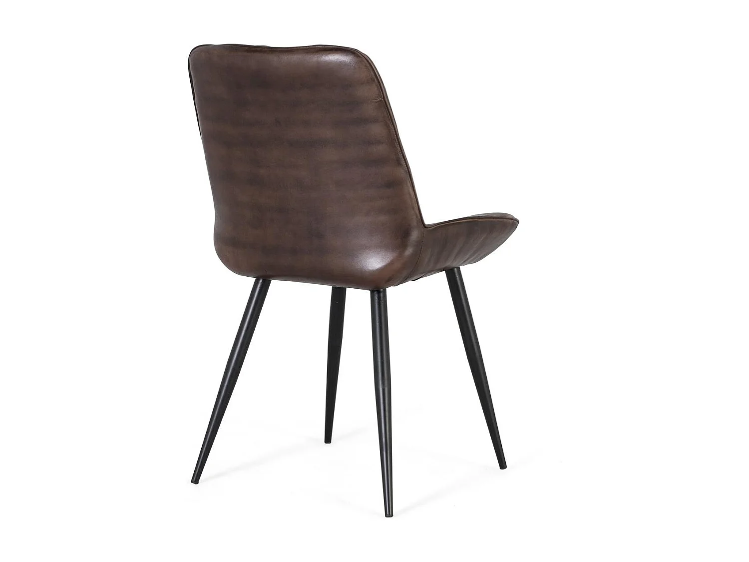 Chaise en cuir naturel marron foncé naturel