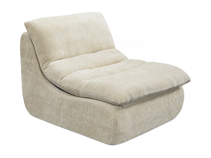 Chaise longue "Candela" em tecido texturado - 81 x 96 x 75 cm - Bege