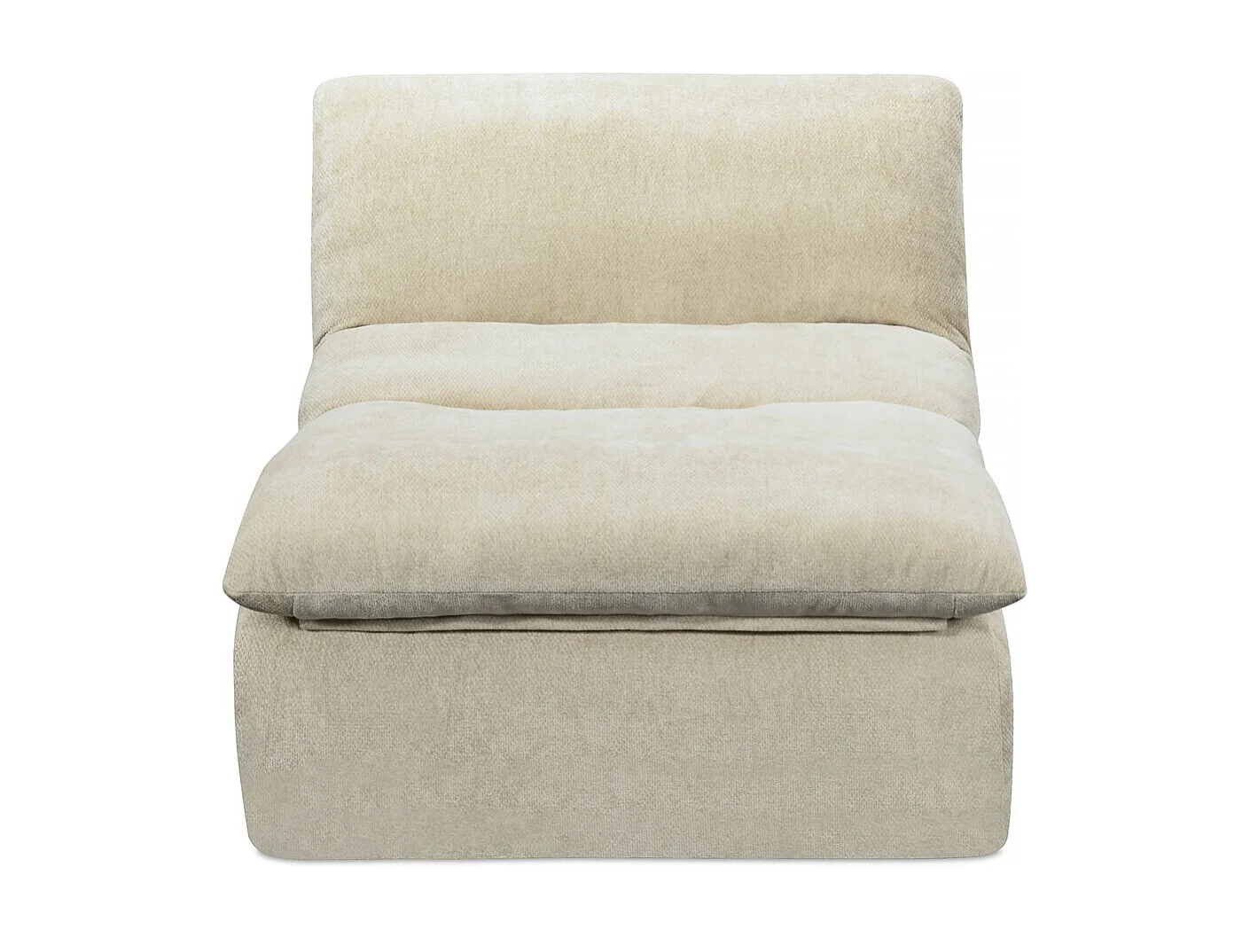 Chaise longue "Candela" em tecido texturado - 81 x 96 x 75 cm - Bege