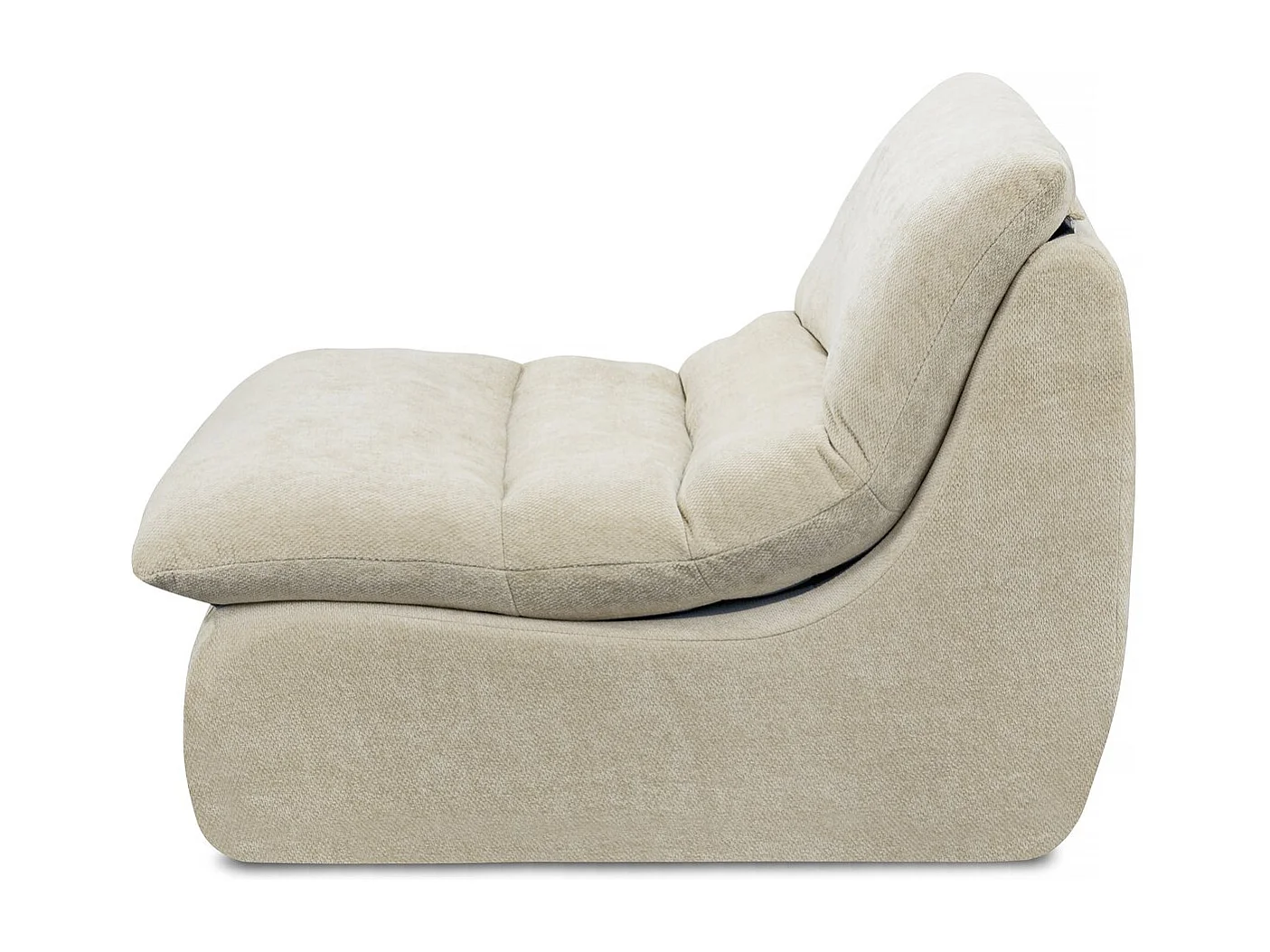 Chaise longue "Candela" em tecido texturado - 81 x 96 x 75 cm - Bege
