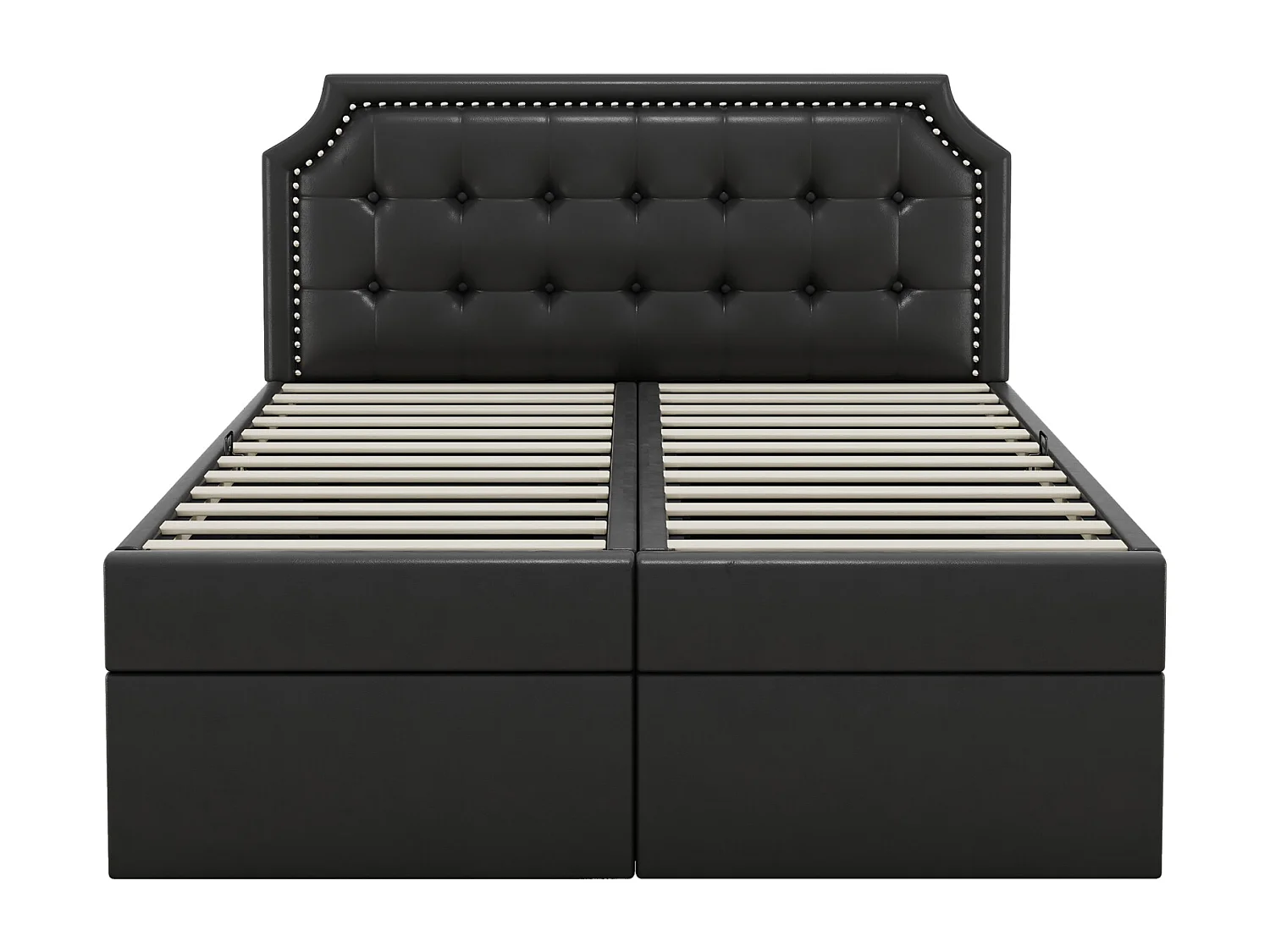 Gestoffeerd tweepersoonsbed 140x200 cm met veel opbergruimte, handige tweezijdige opening, zwart