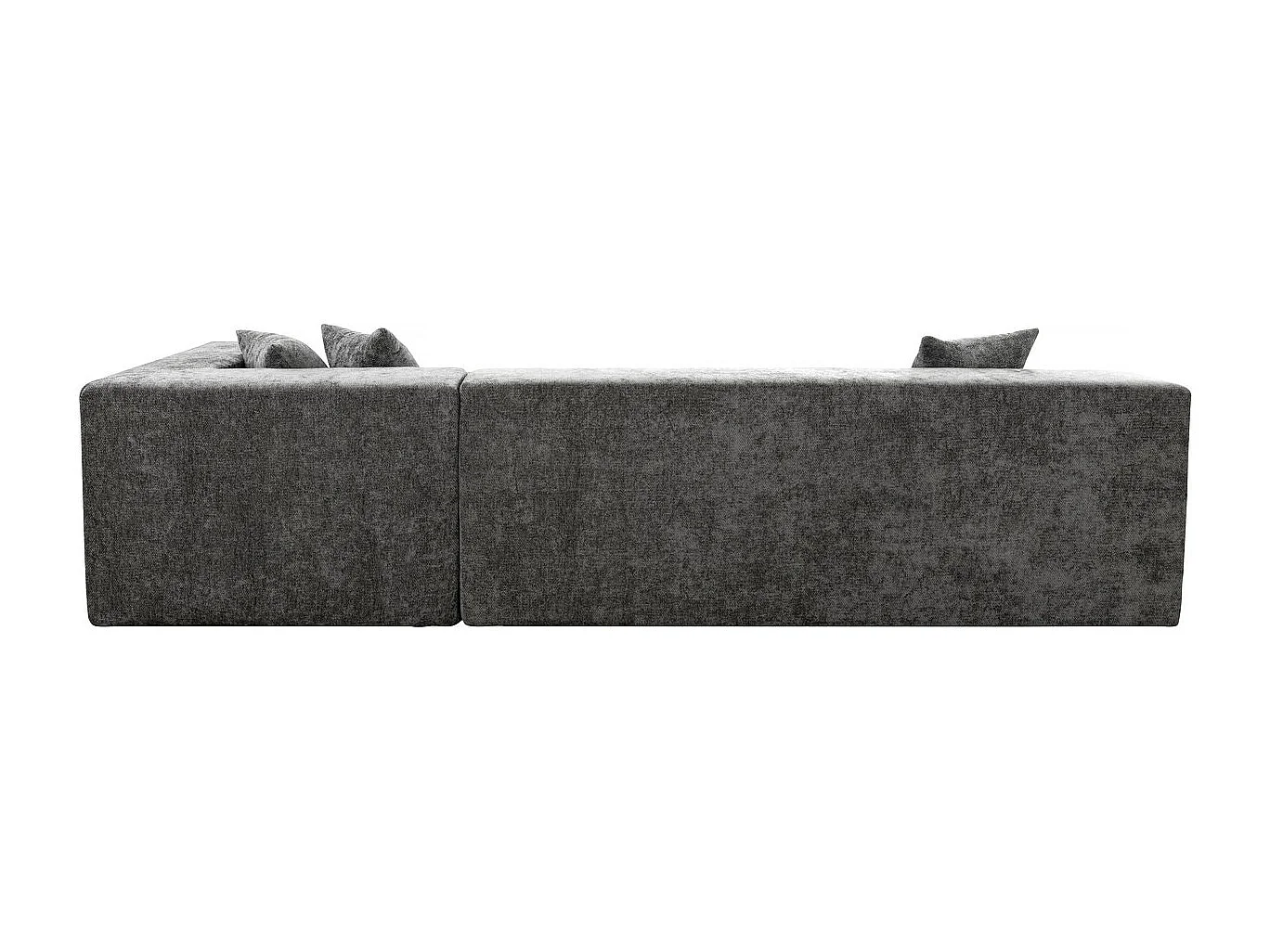 Canapé d'angle en tissu texturé "Tessaro" - 4 places - Gris