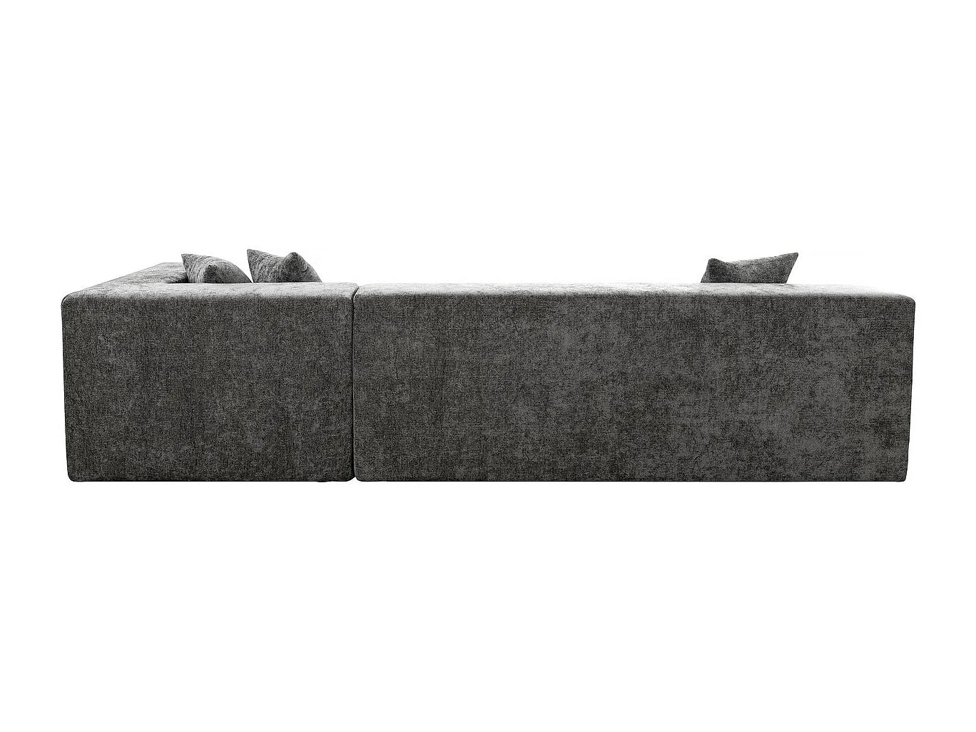 "Tessaro" hoekbank met structuurstof - 4-zits - Grijs