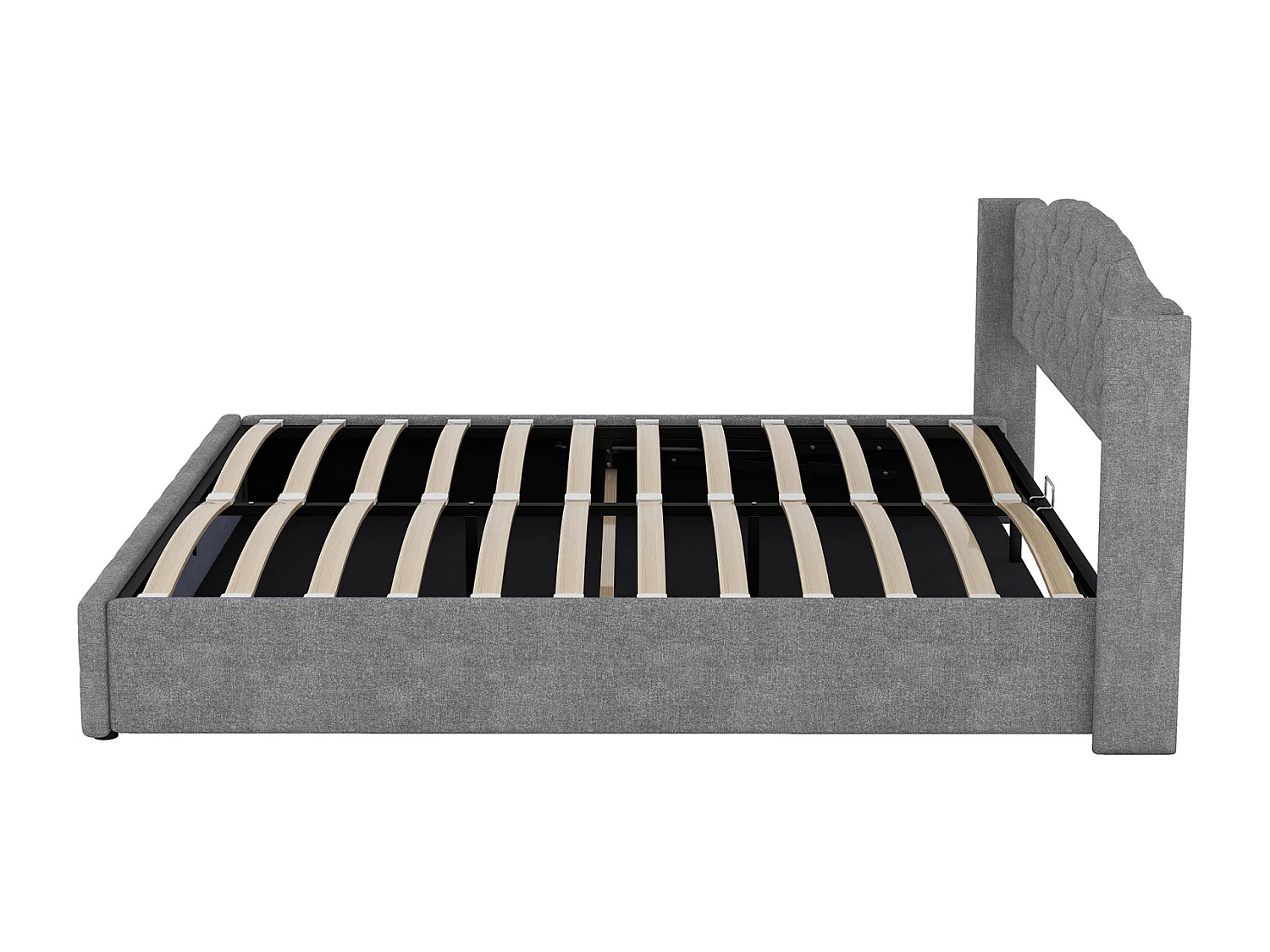 Letto multifunzionale 180x200 cm con contenitore idraulico – Letto pratico e moderno, salvaspazio, design elegante, grigio