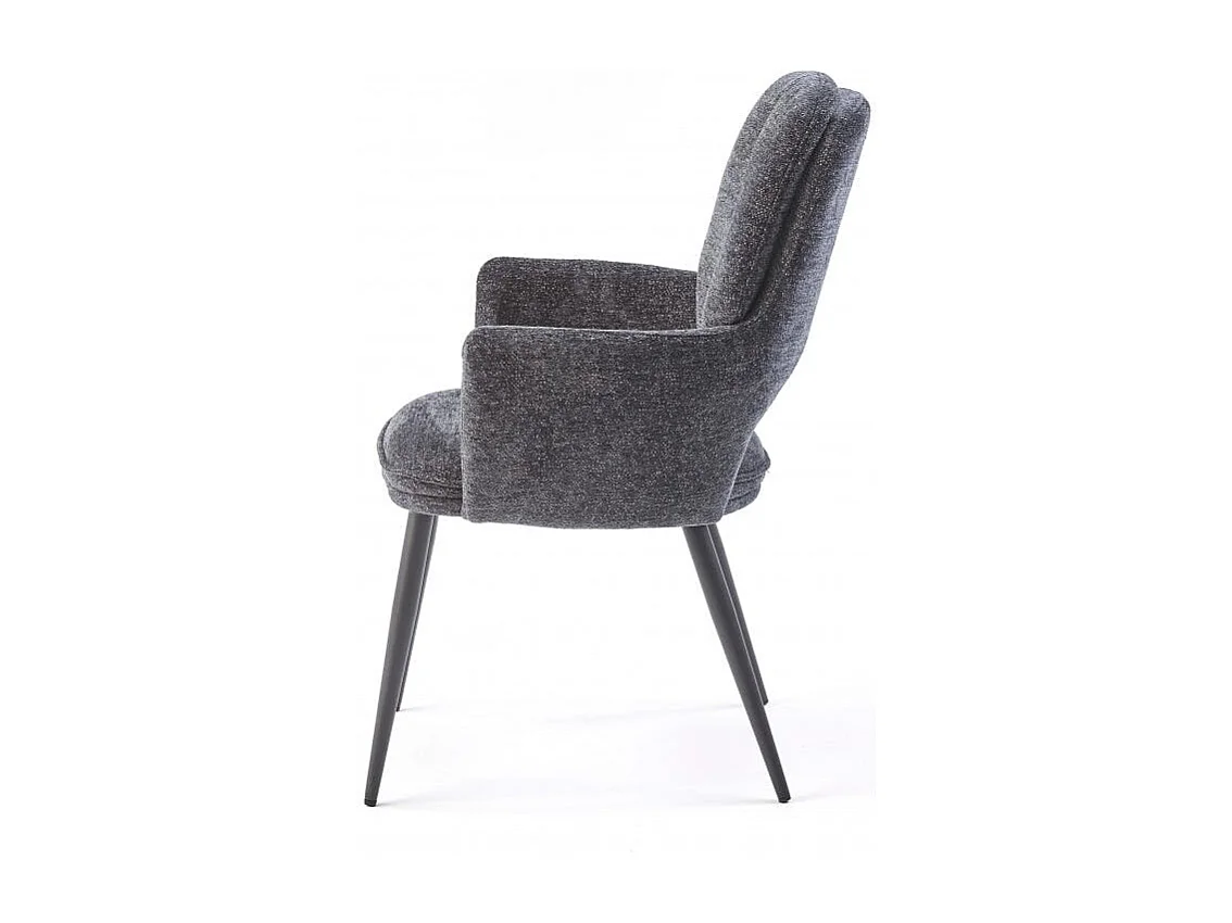 Fauteuil de table gris foncé à dossier ouvert (lot de 2) LIGURIE