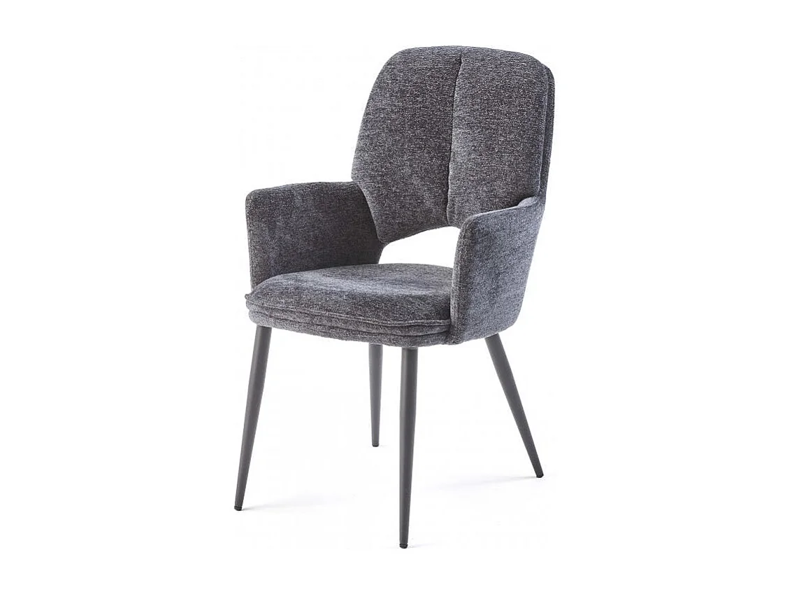 Fauteuil de table gris foncé à dossier ouvert (lot de 2) LIGURIE