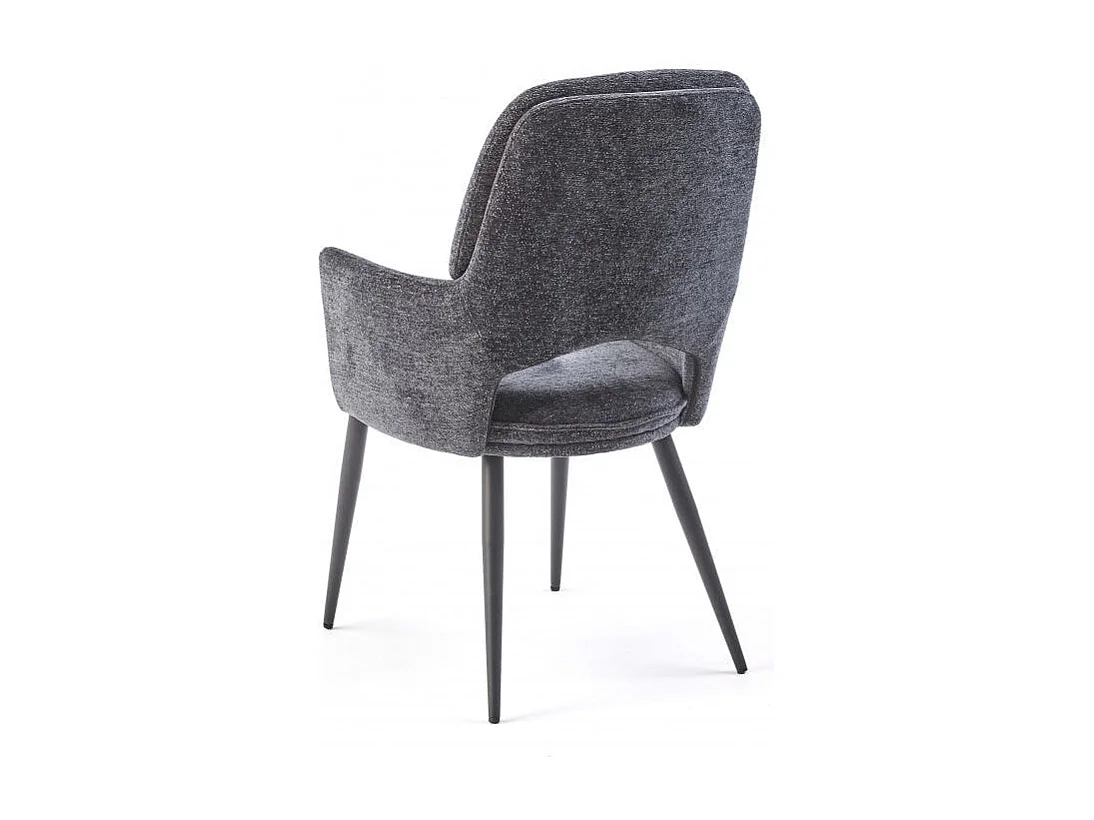 Fauteuil de table gris foncé à dossier ouvert (lot de 2) LIGURIE