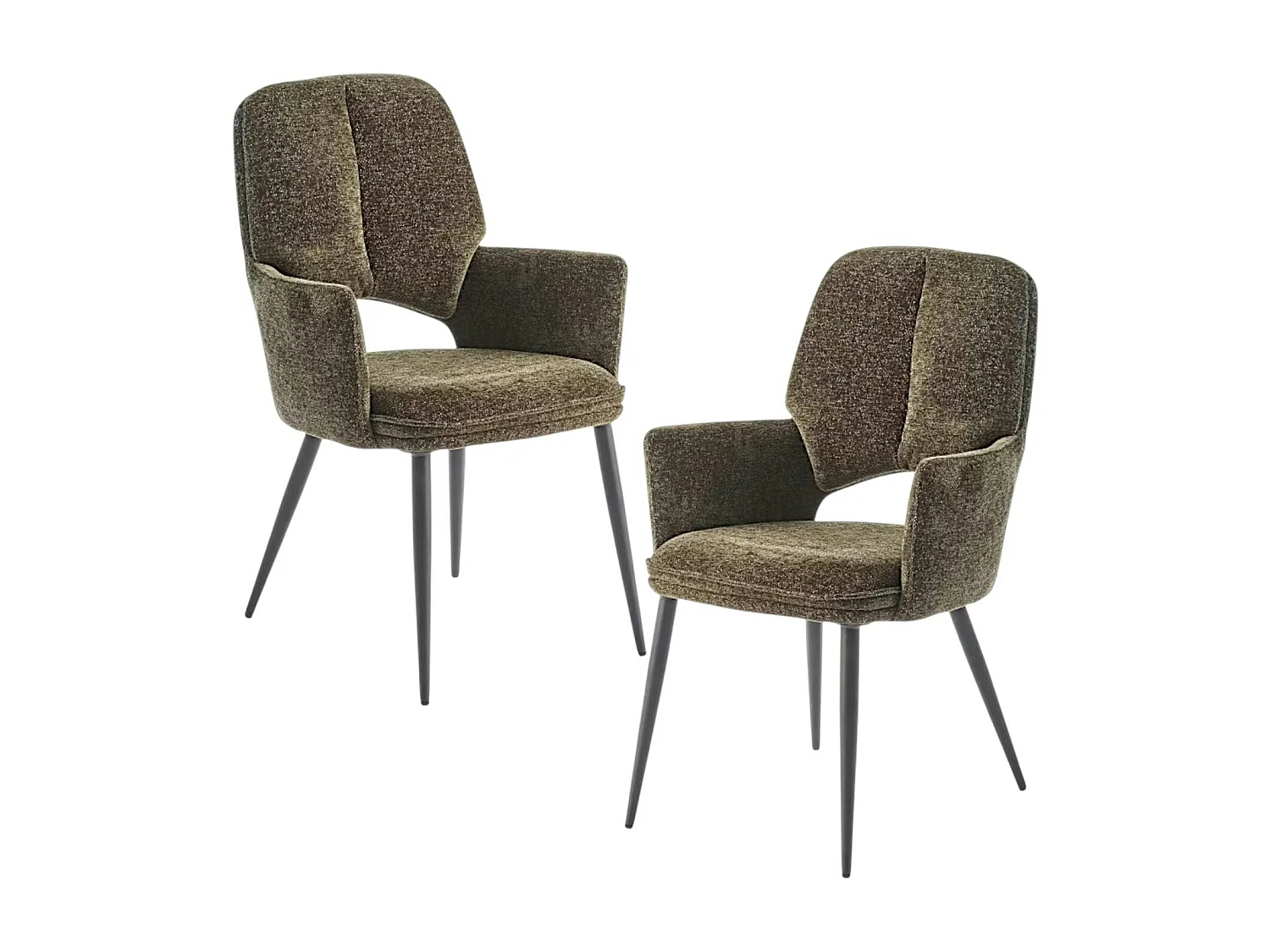 Fauteuil de table vert à dossier ouvert (lot de 2) LIGURIE