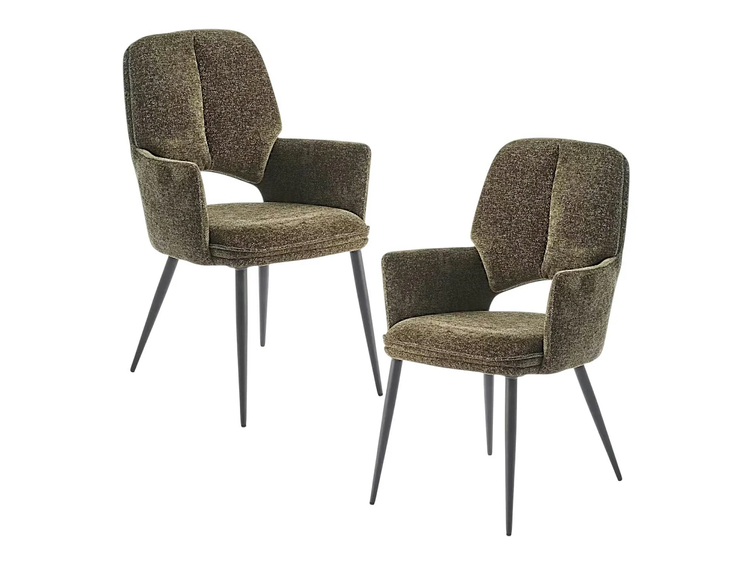 Fauteuil de table vert à dossier ouvert (lot de 2) LIGURIE