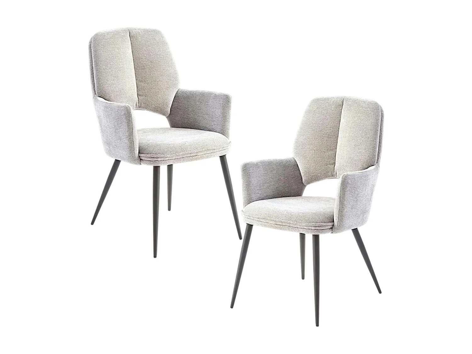 Fauteuil de table gris à dossier ouvert (lot de 2) LIGURIE